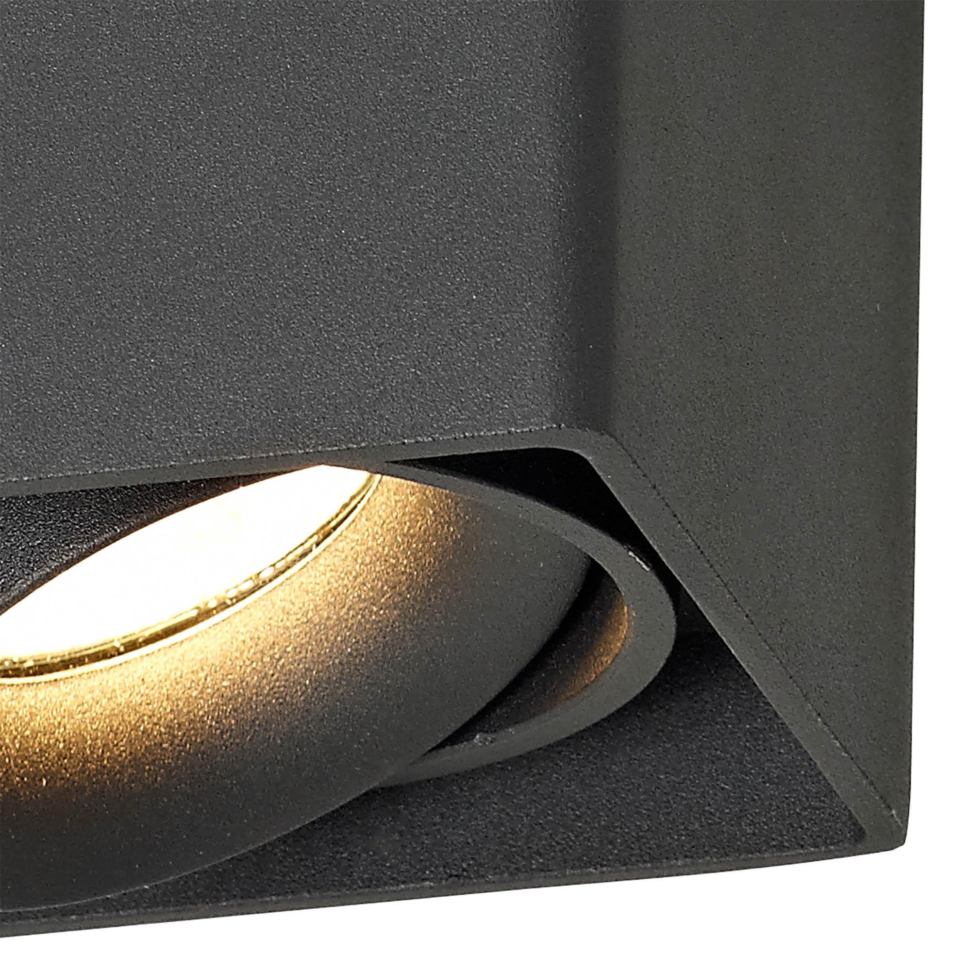 Stom Adjustable Square Spotlight, 1 Light GU10, Sand Black