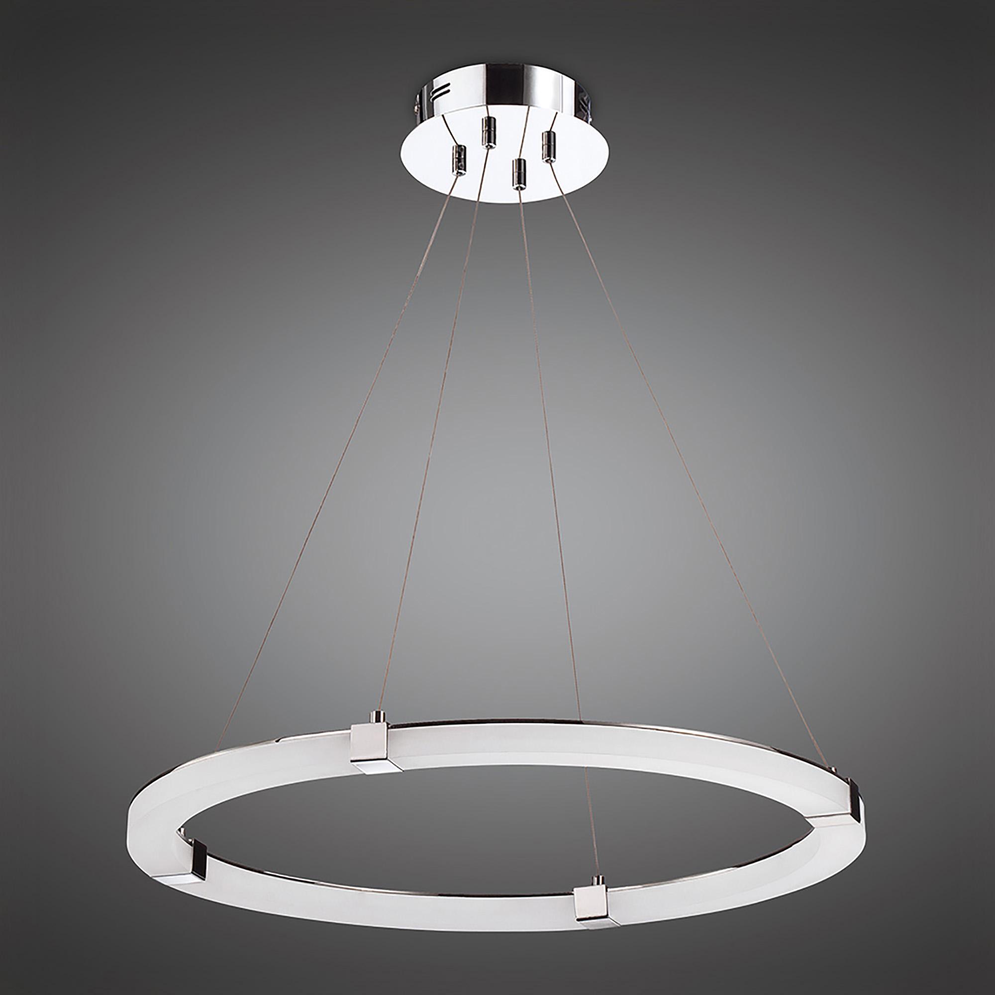 Taccía Pendant 28W LED Round 3000K, 2500lm, Polished Chrome/Frosted Acrylic, 3yrs Warranty