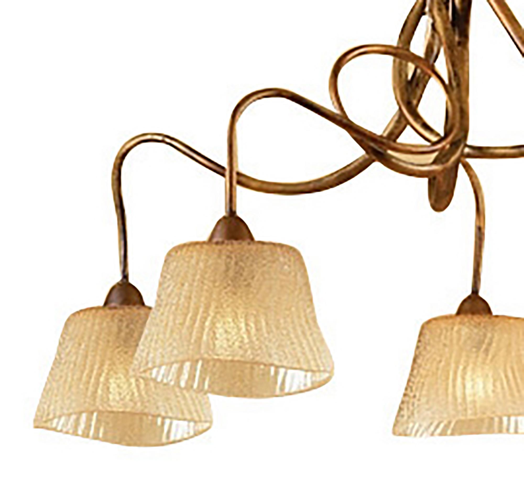 (0039 001) Tentacle 78cm Pendant 5 Light E14, Rustic Gold