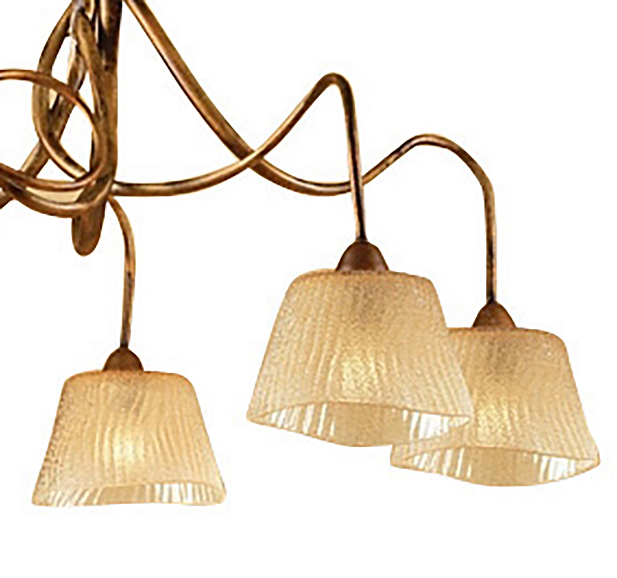 (0039 001) Tentacle 78cm Pendant 5 Light E14, Rustic Gold