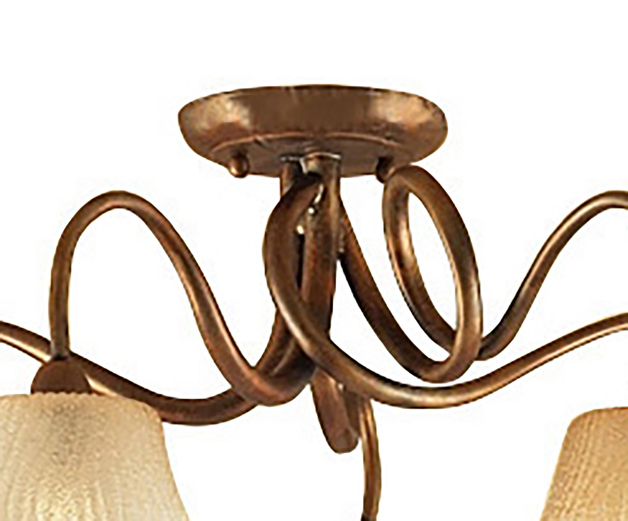 (0039 002) Tentacle 68cm Ceiling 5 Light E14, Rustic Gold