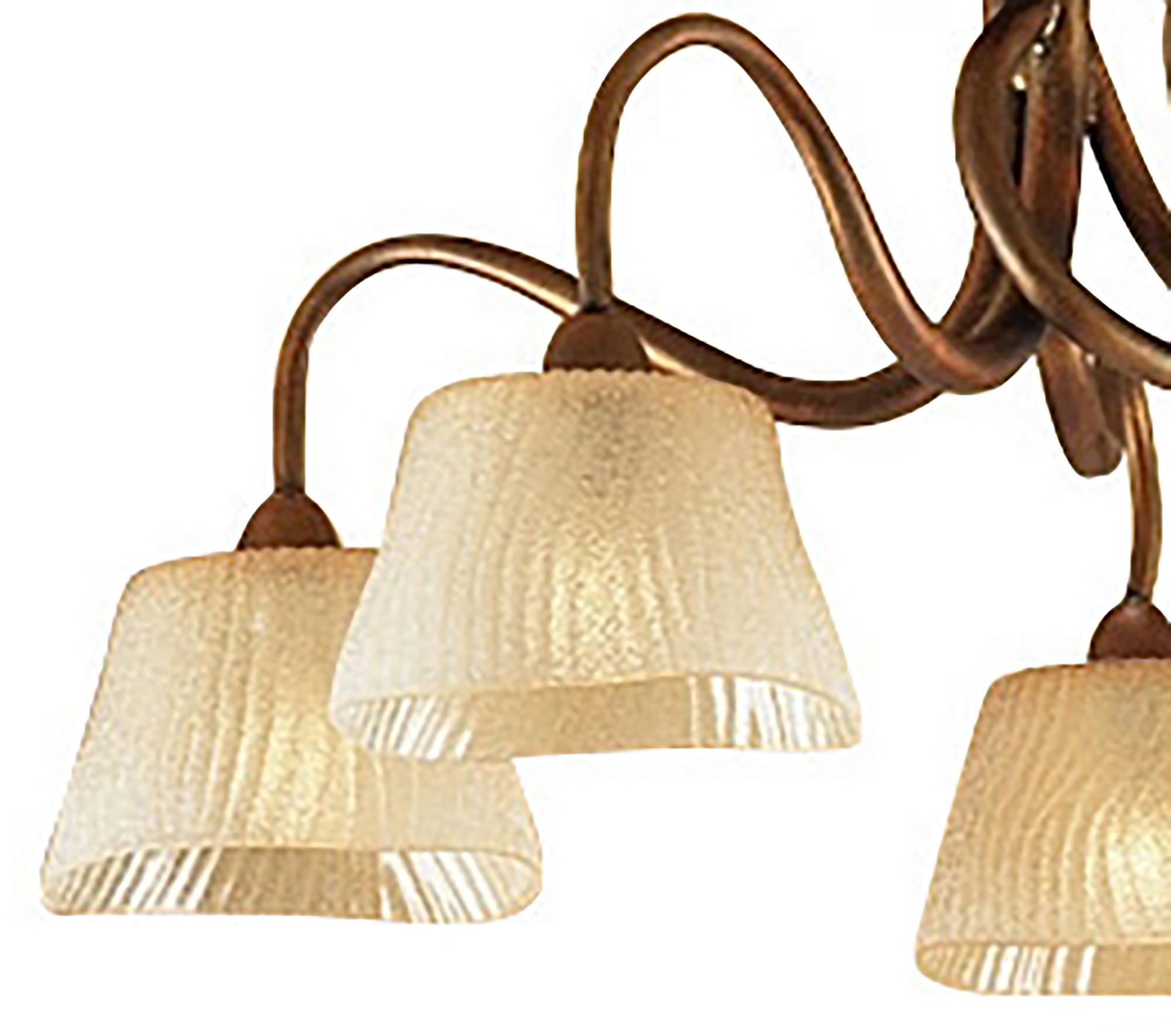 (0039 002) Tentacle 68cm Ceiling 5 Light E14, Rustic Gold