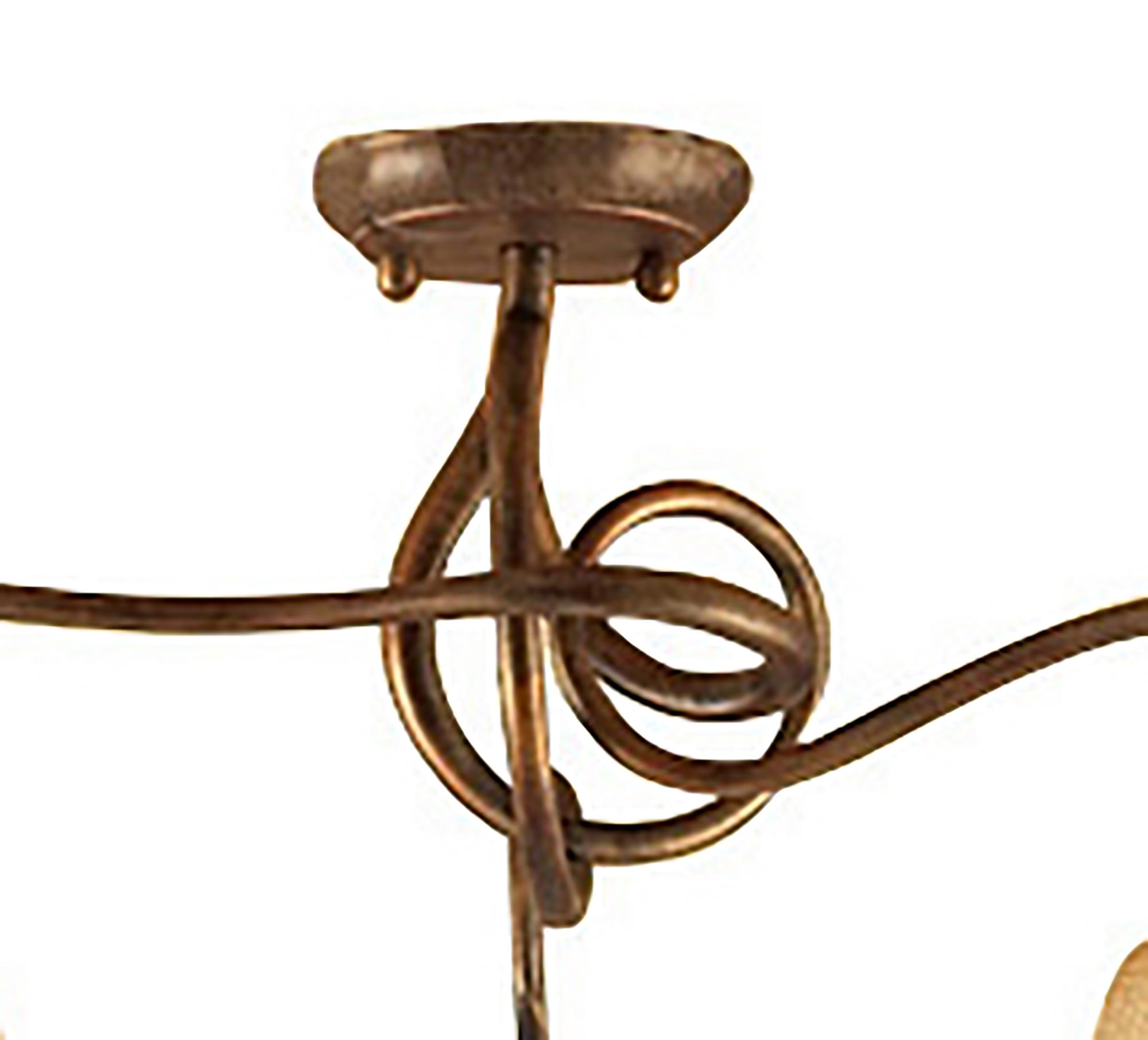 (0039 003) Tentacle 57cm Ceiling 3 Light E14, Rustic Gold