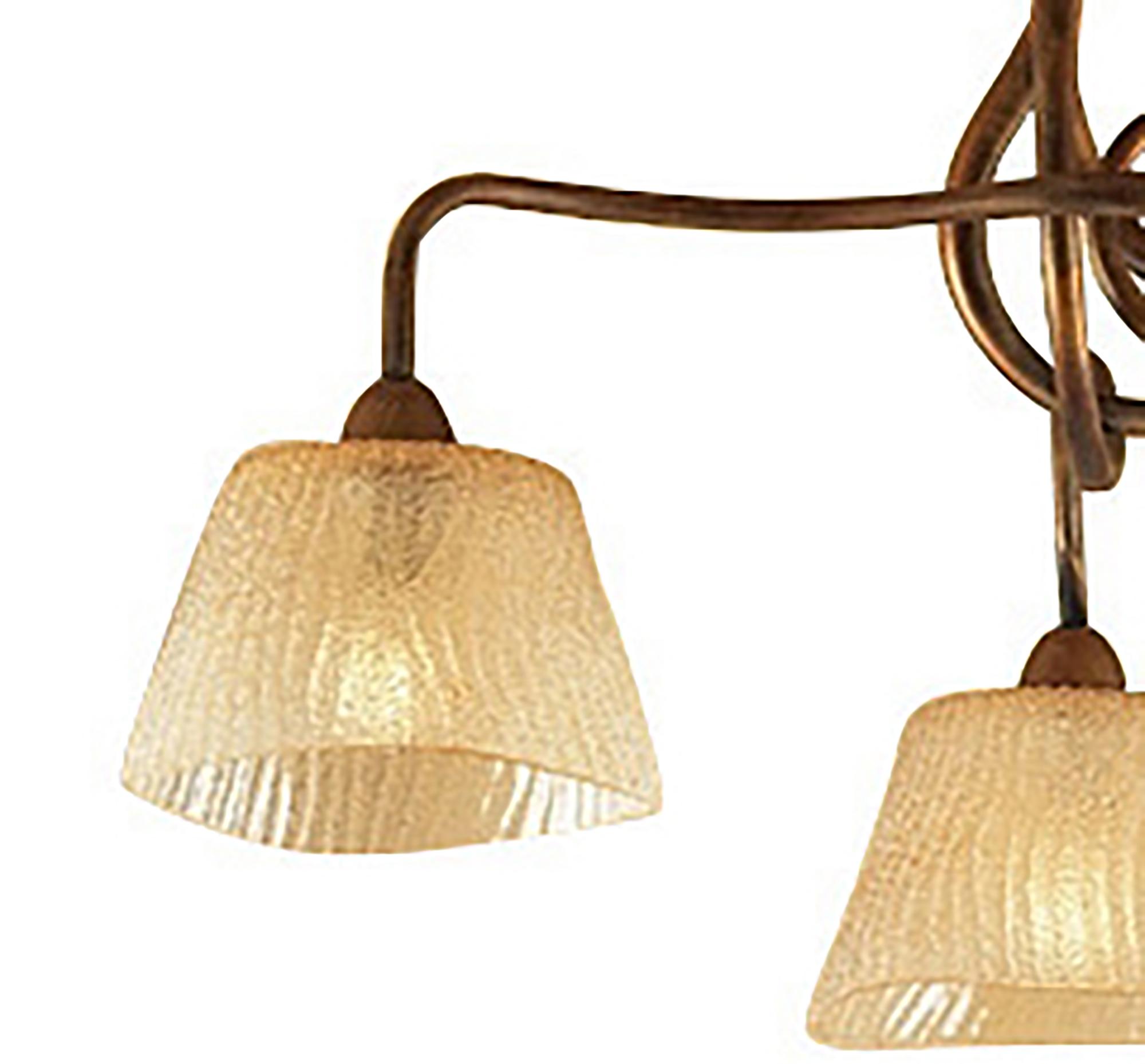 (0039 003) Tentacle 57cm Ceiling 3 Light E14, Rustic Gold