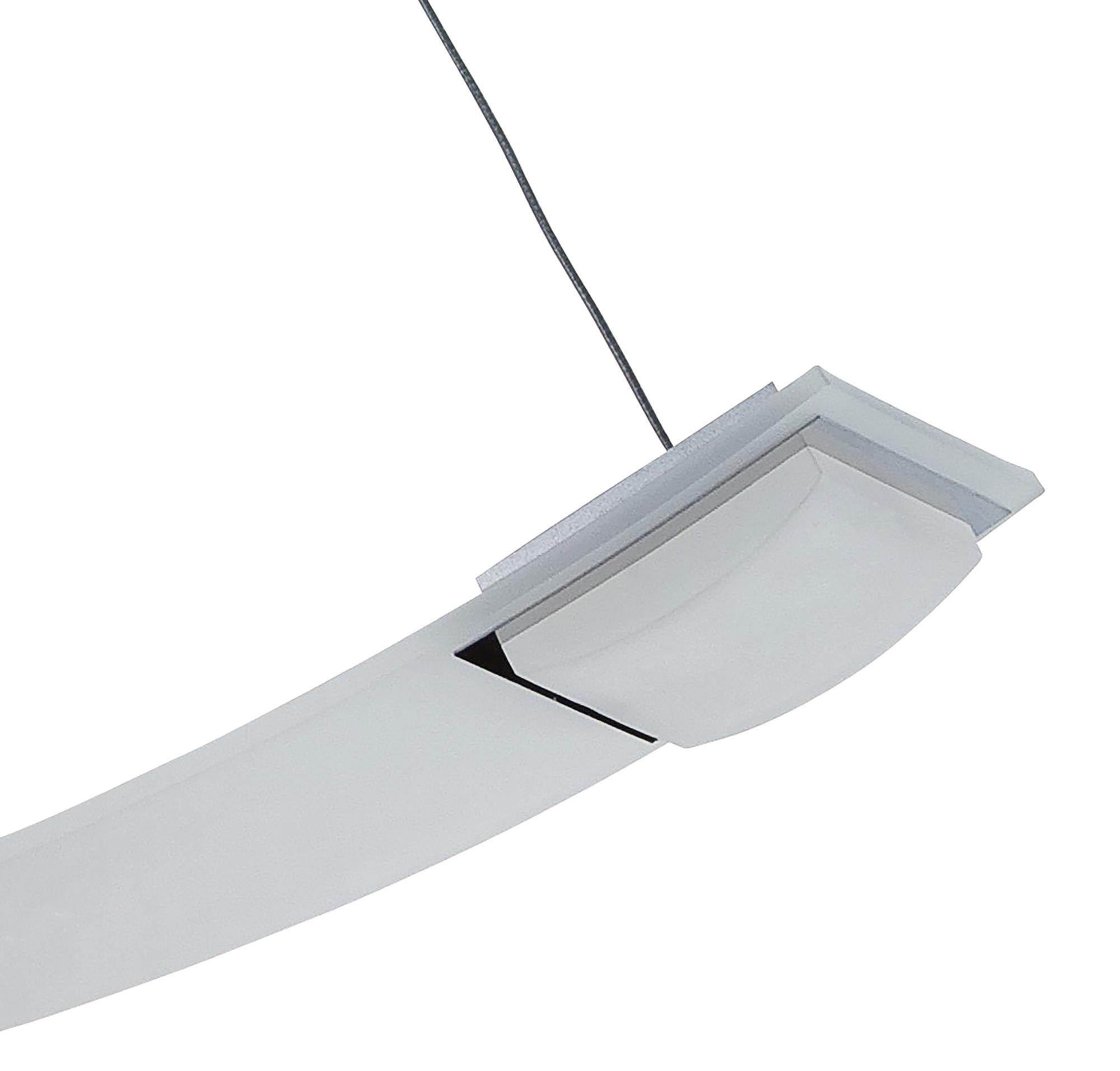 Thea Linear Pendant 3 Light 21W LED 3000K, 1890lm, Satin Aluminium, Frosted Acrylic, 3yrs Warranty