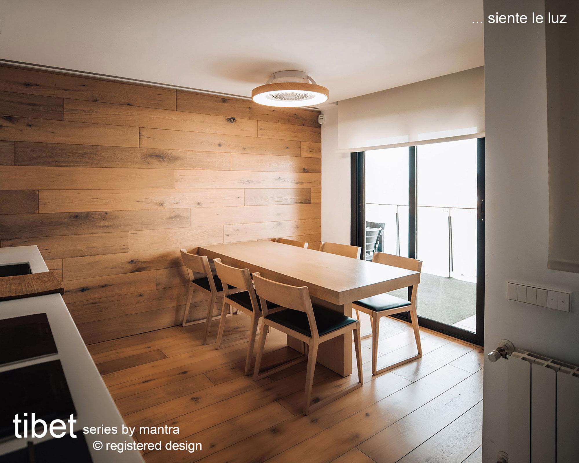Tibet 65cm 70W LED Dimmable Ceiling Light With 35W DC Reversible Fan Remote, APP, Alexa & Google Voice, 3900lm, Wood Effect/White, 5yrs Wrnty