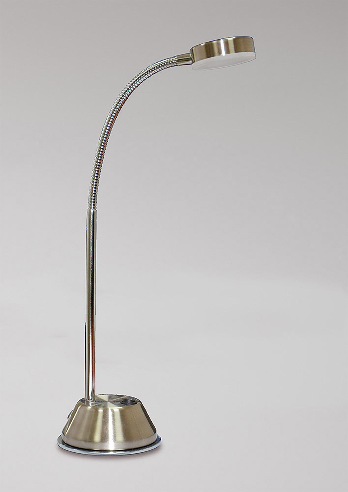 Tobias Table Lamp 1 Light 3W LED 3000K, 300lm, Satin Nickel/Frosted Acrylic/Polished Chrome, 3yrs Warranty