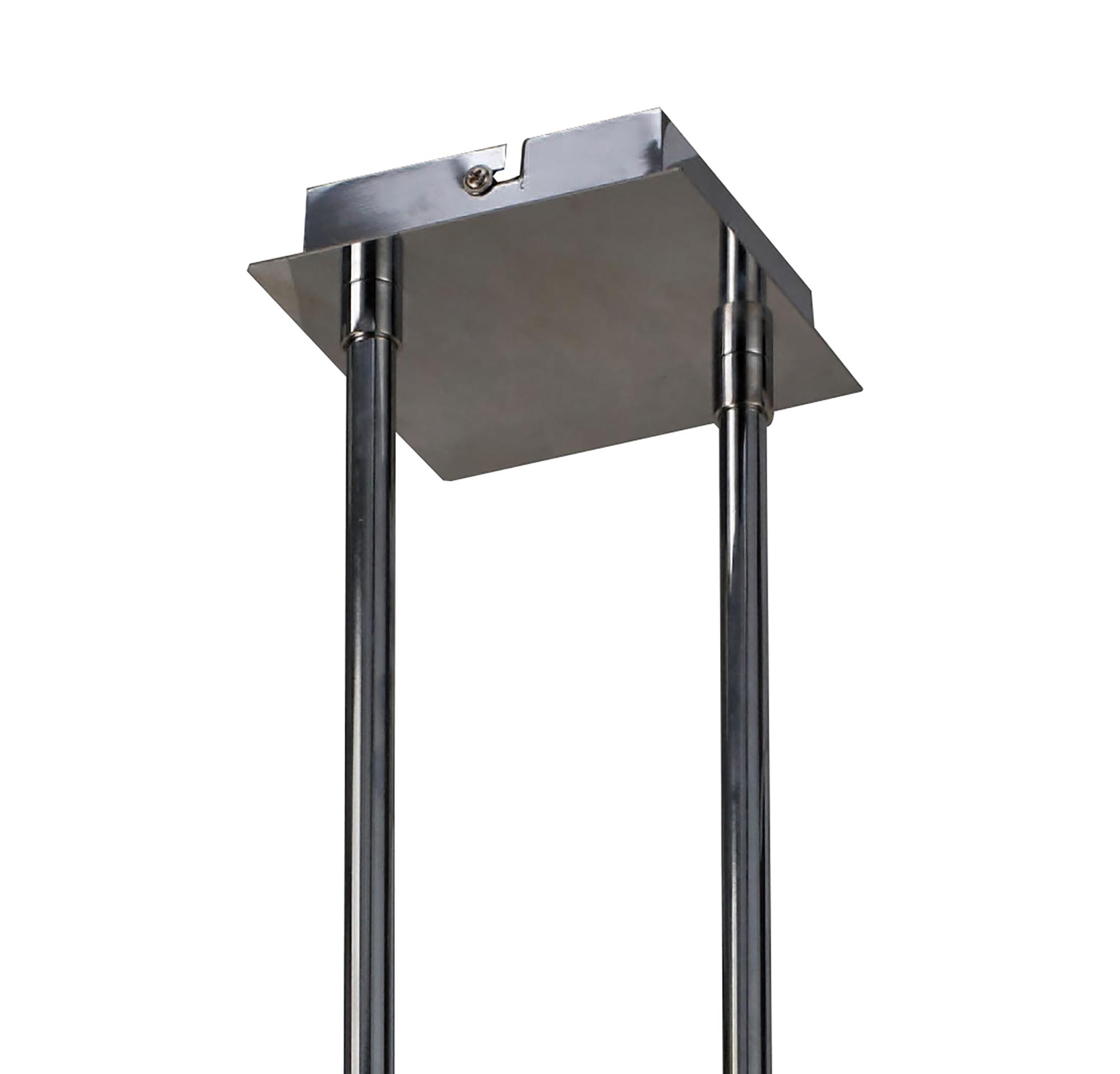 Tokio Rectangular Telescopic Convertible To Semi Flush 4 Light G9 Line, Gloss White/Polished Chrome