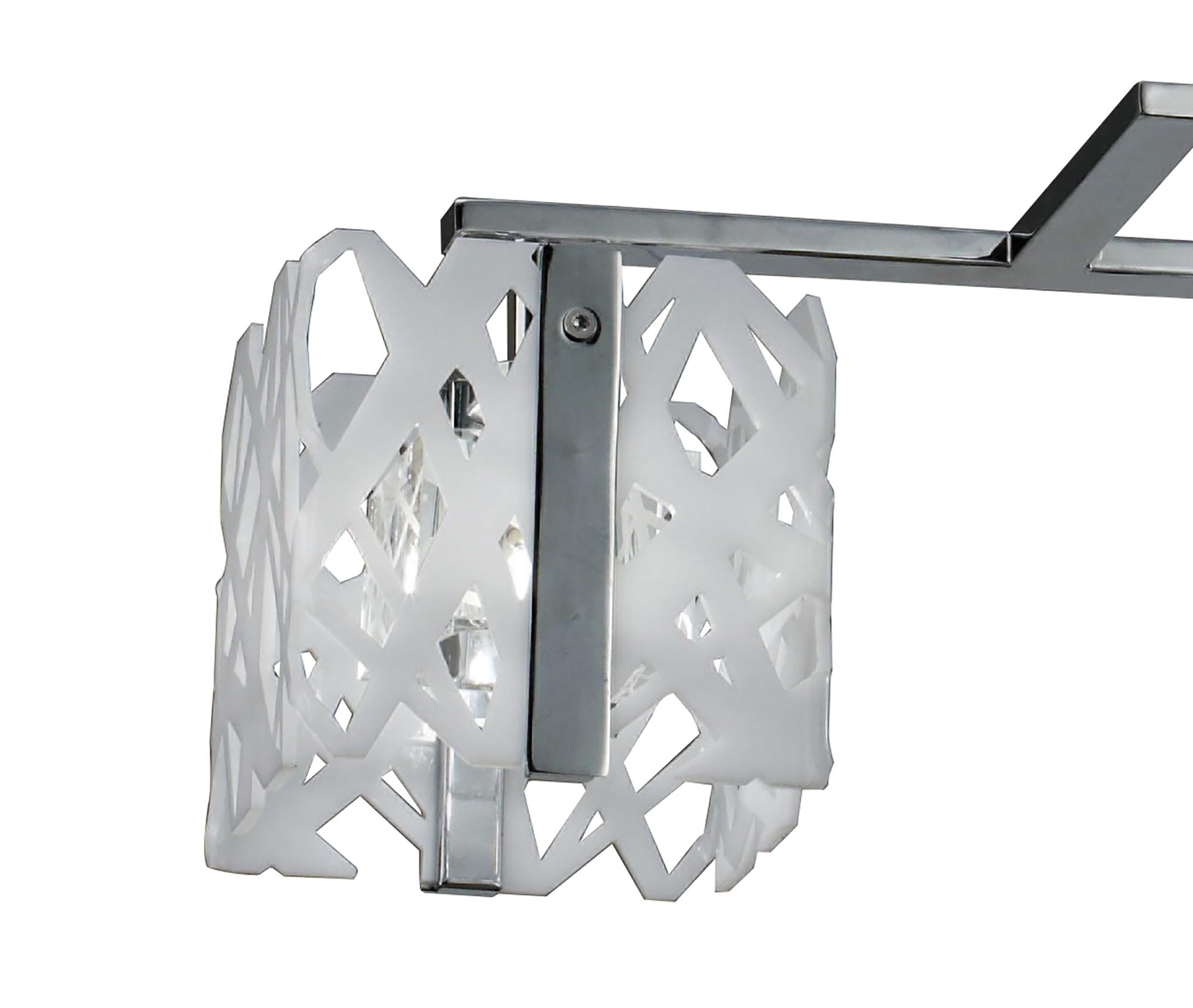 Tokio Rectangular Telescopic Convertible To Semi Flush 4 Light G9 Line, Gloss White/Polished Chrome