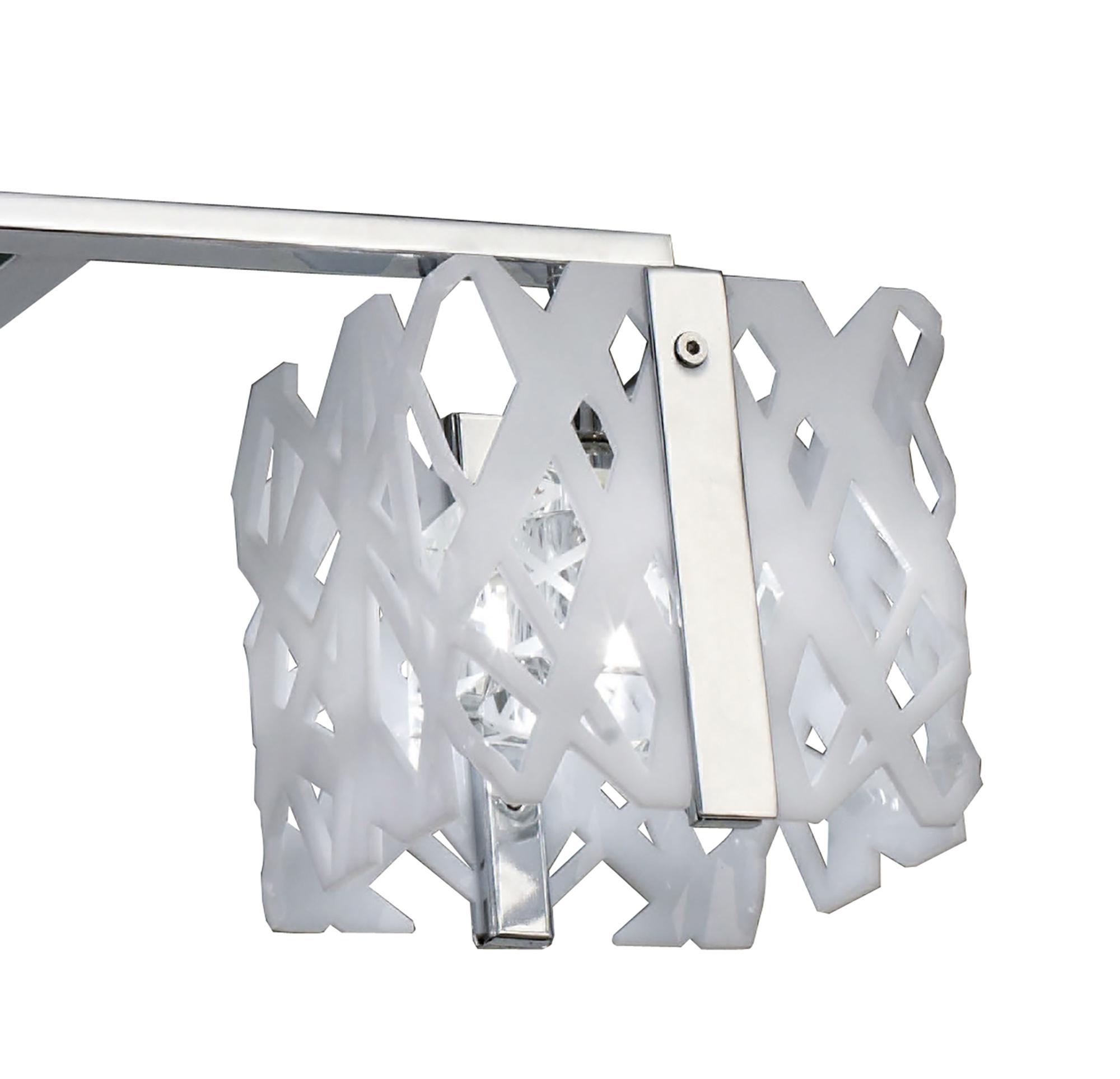 Tokio Rectangular Telescopic Convertible To Semi Flush 4 Light G9 Line, Gloss White/Polished Chrome