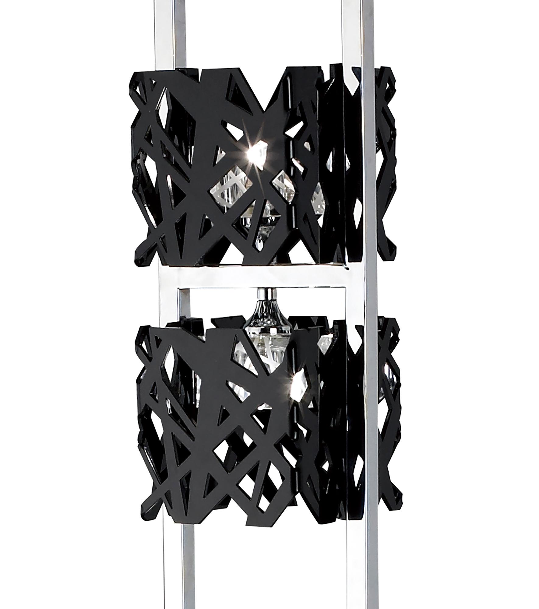 Tokio Floor Lamp 4 Light G9, Gloss Black/Polished Chrome