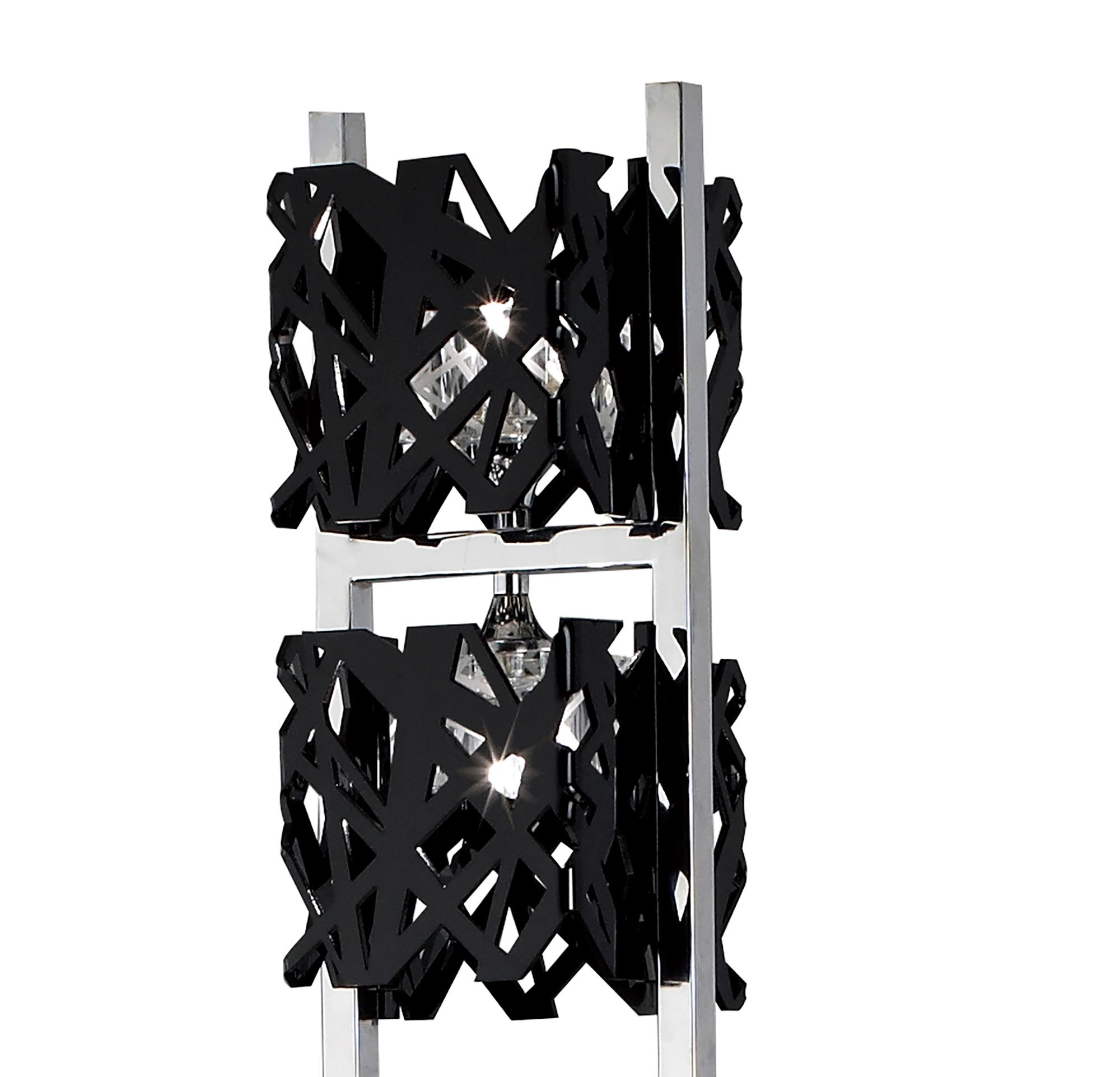 Tokio Floor Lamp 4 Light G9, Gloss Black/Polished Chrome