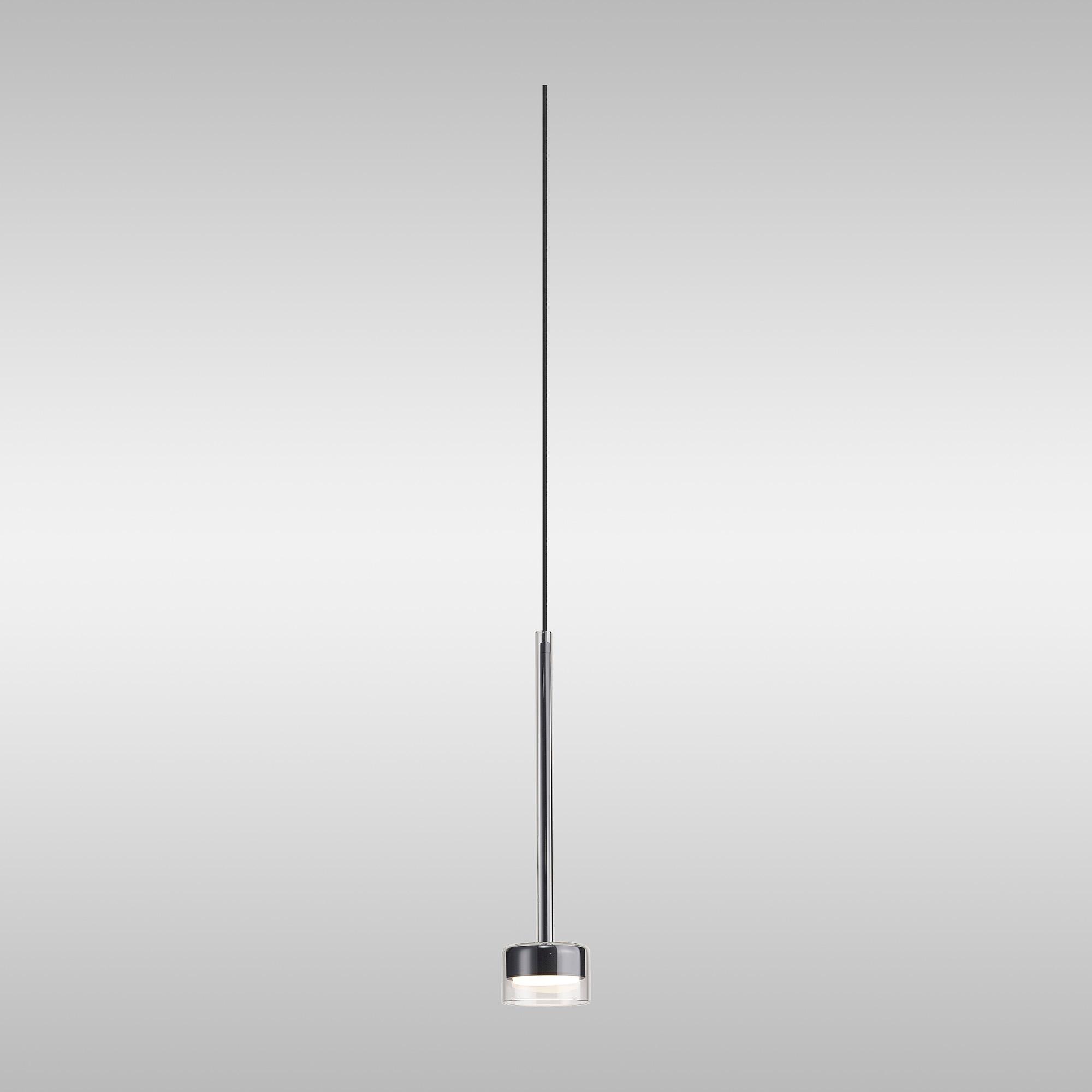 Tonic 9.8cm Assembly Dimmable Pendant (WITHOUT PLATE), 1 Light, With Replaceable 12W LEDs, 4000K, Chrome/Clear Glass