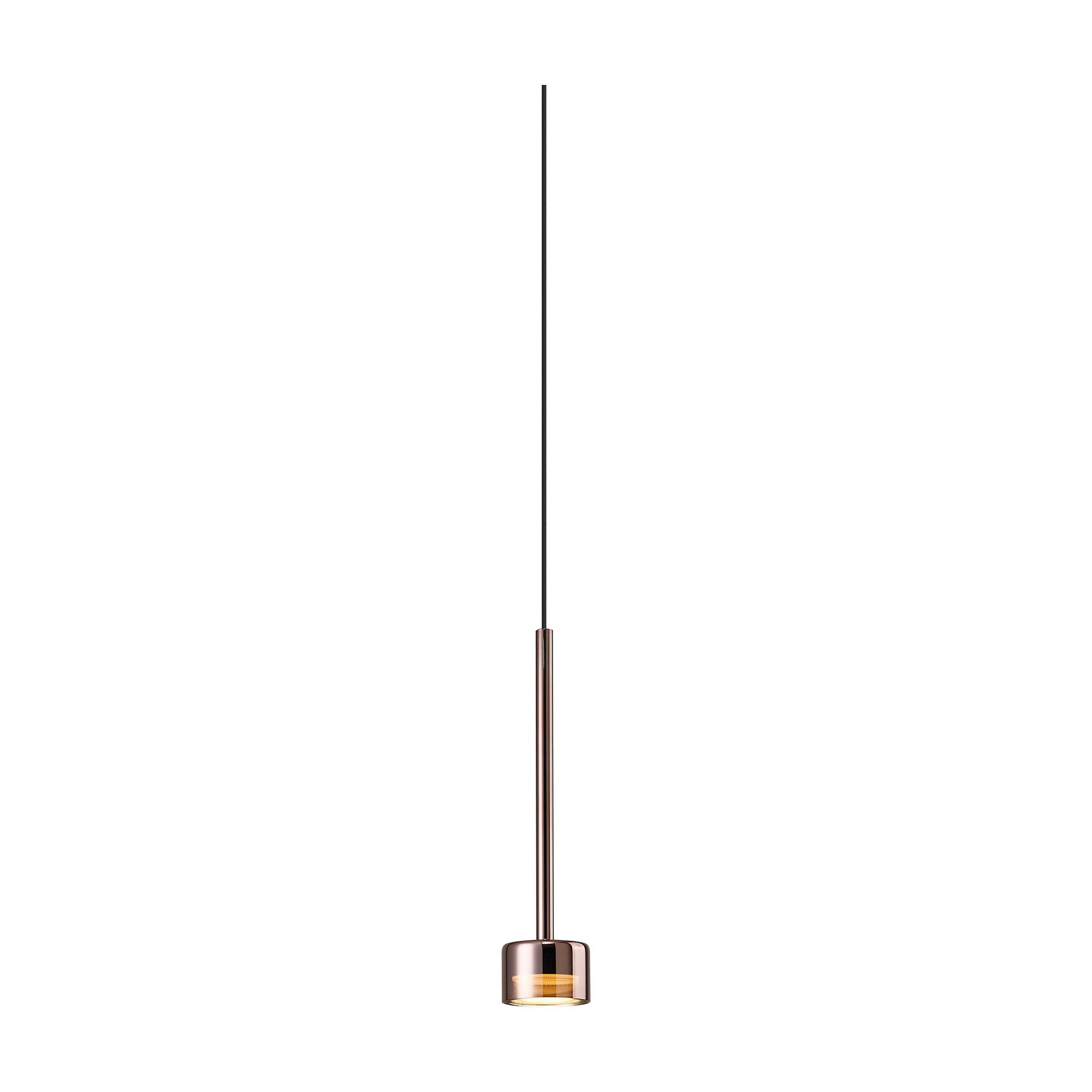 Tonic 9.8cm Assembly Dimmable Pendant (WITHOUT PLATE), 1 Light, With Replaceable 12W LEDs, 3000K, Copper/Copper Glass