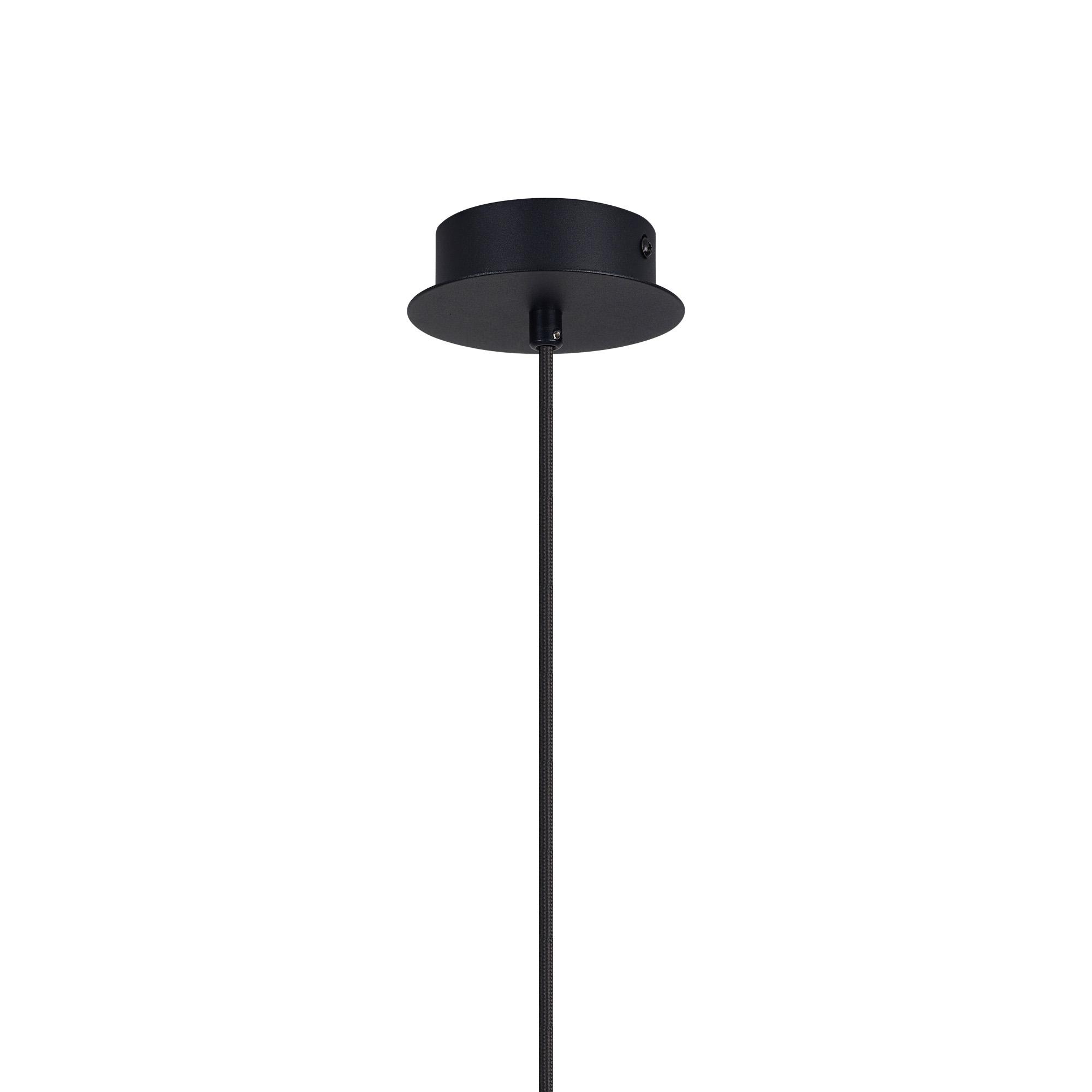 Tonic 9.8cm Dimmable Pendant, 1 Light, With Replaceable 12W LEDs, 4000K, Chrome/Black/Chrome Glass
