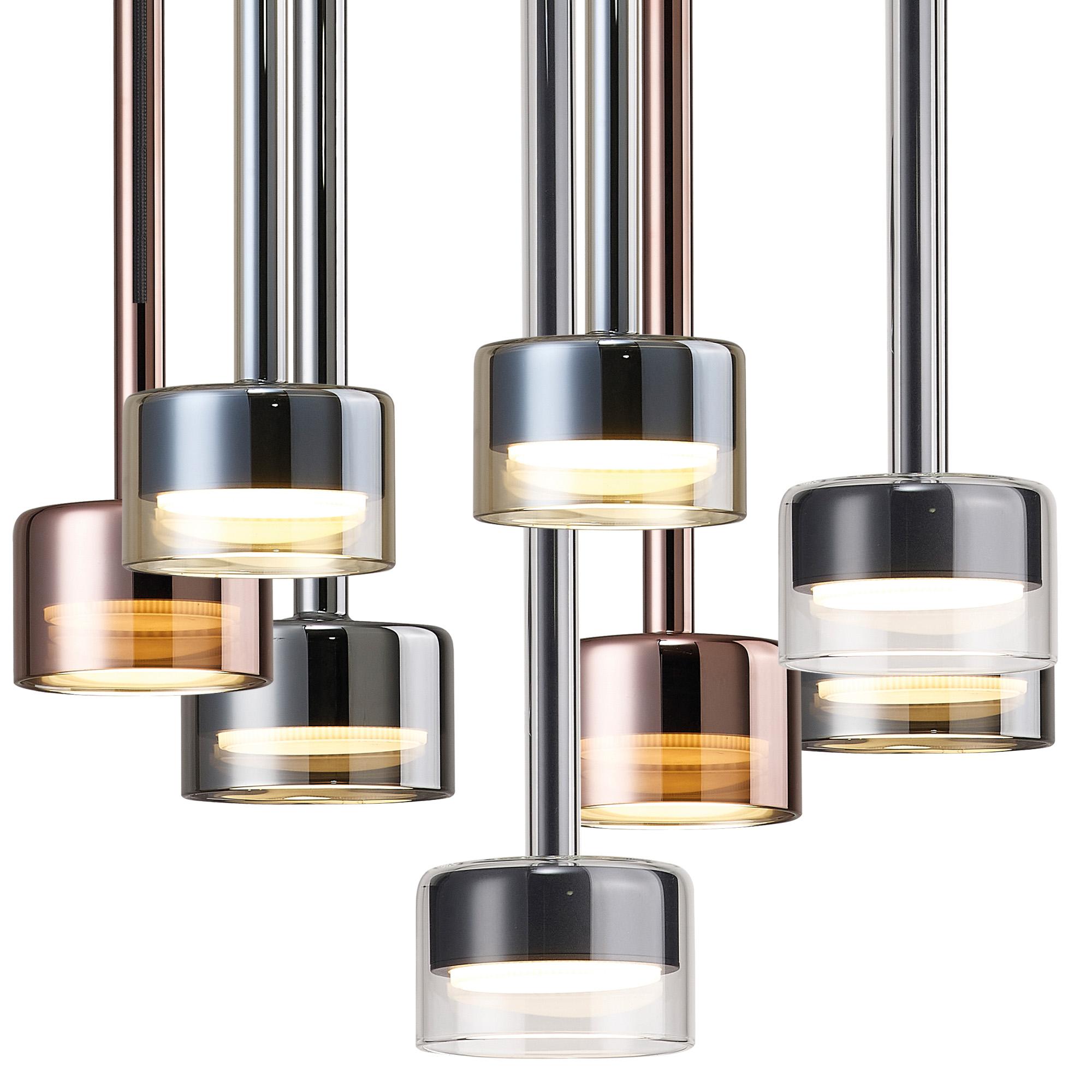 Tonic 41cm Round Dimmable Pendant, 8 Light, With Replaceable 12W LEDs, 4000K, Black/Chrome/Bronze/Copper