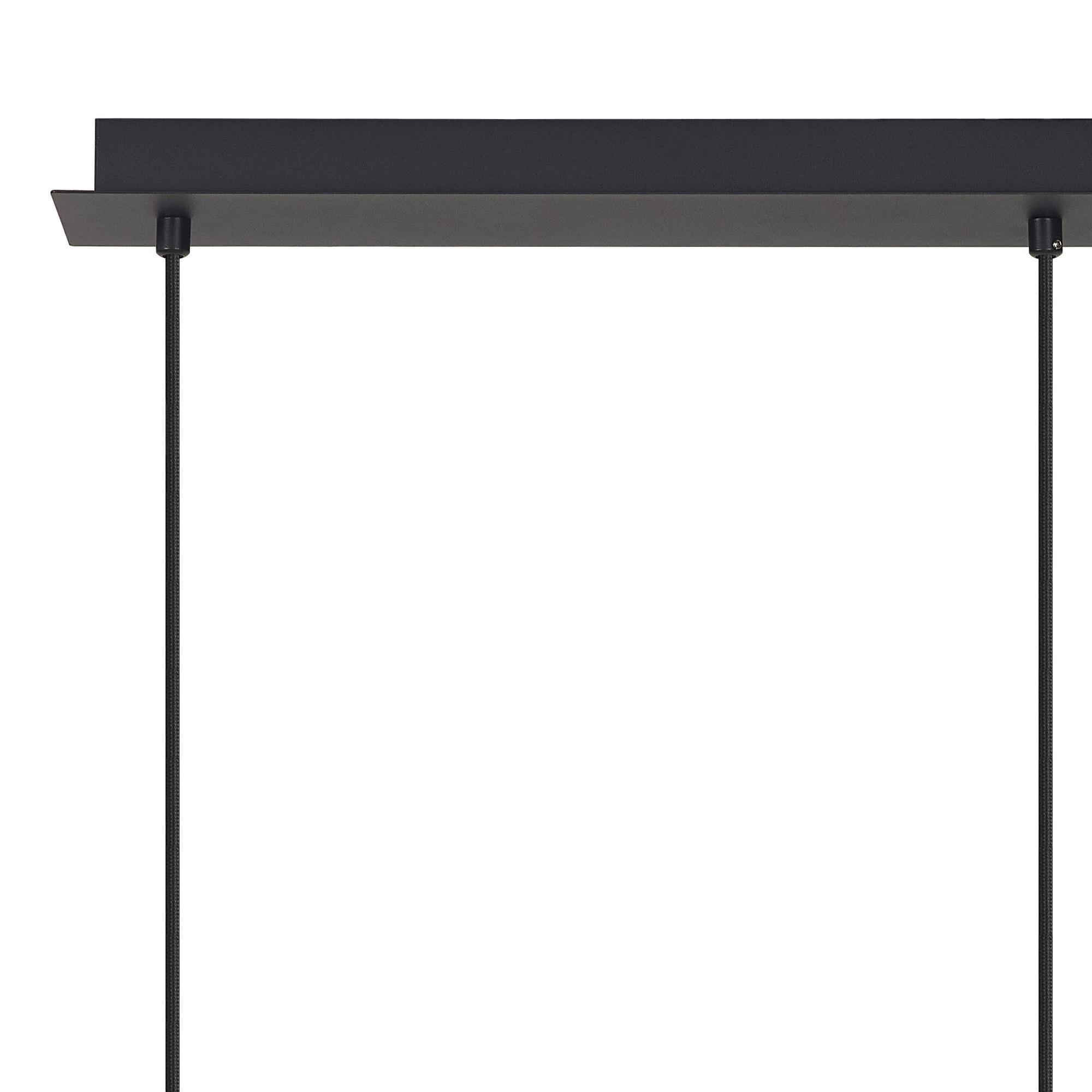 Tonic Linear Dimmable Pendant, 3 Light, With Replaceable 12W LEDs, 3000K, Chrome/Black/Clear Glass