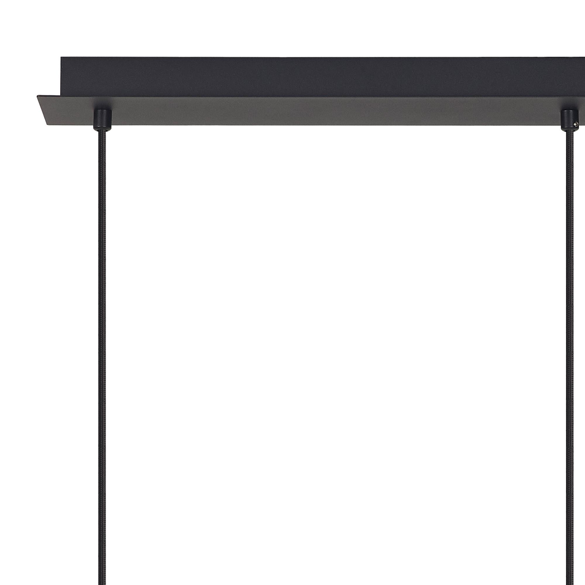 Tonic Linear Dimmable Pendant, 3 Light, With Replaceable 12W LEDs, 3000K, Chrome/Black/Chrome Glass