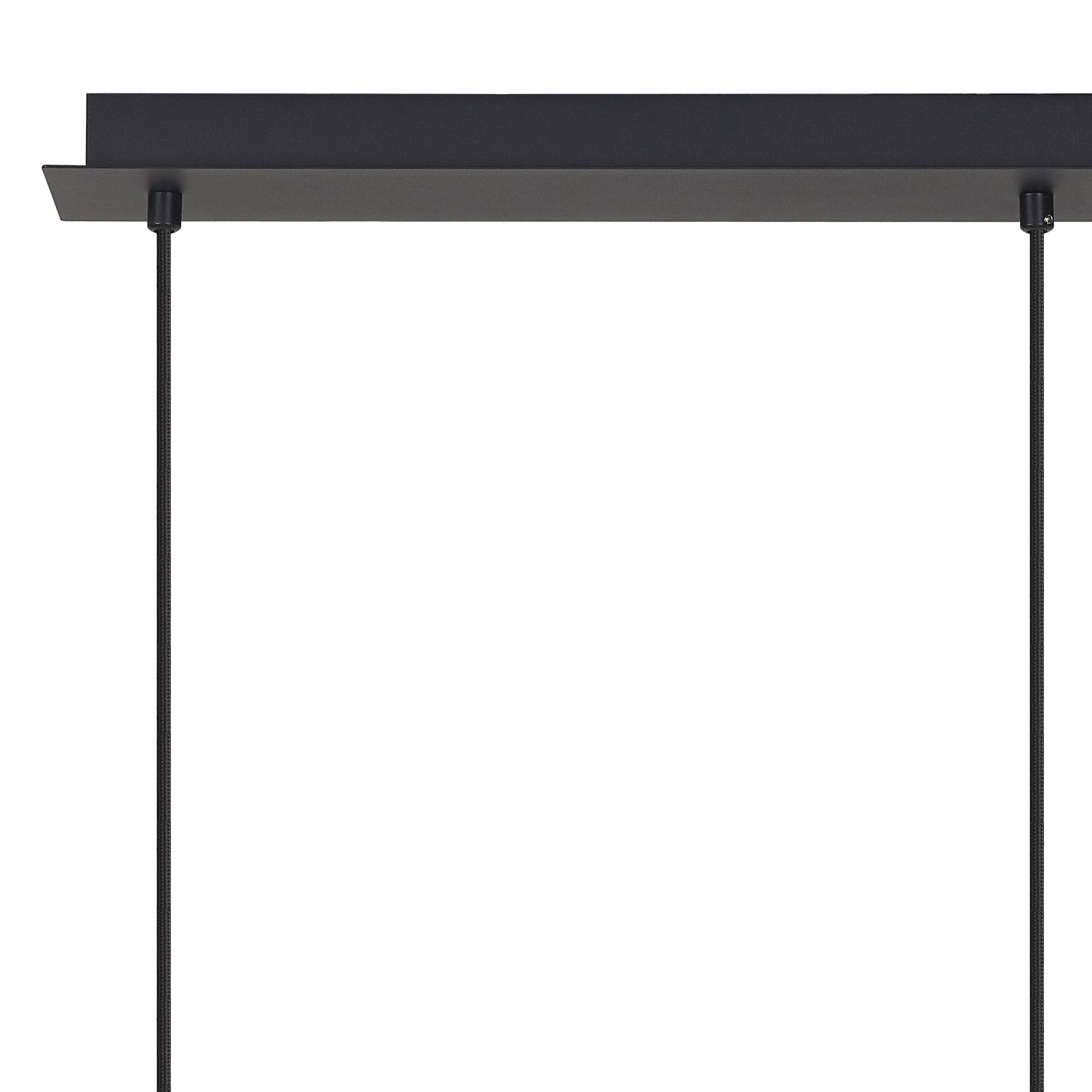 Tonic Linear Dimmable Pendant, 3 Light, With Replaceable 12W LEDs, 3000K, Copper/Black/Copper Glass