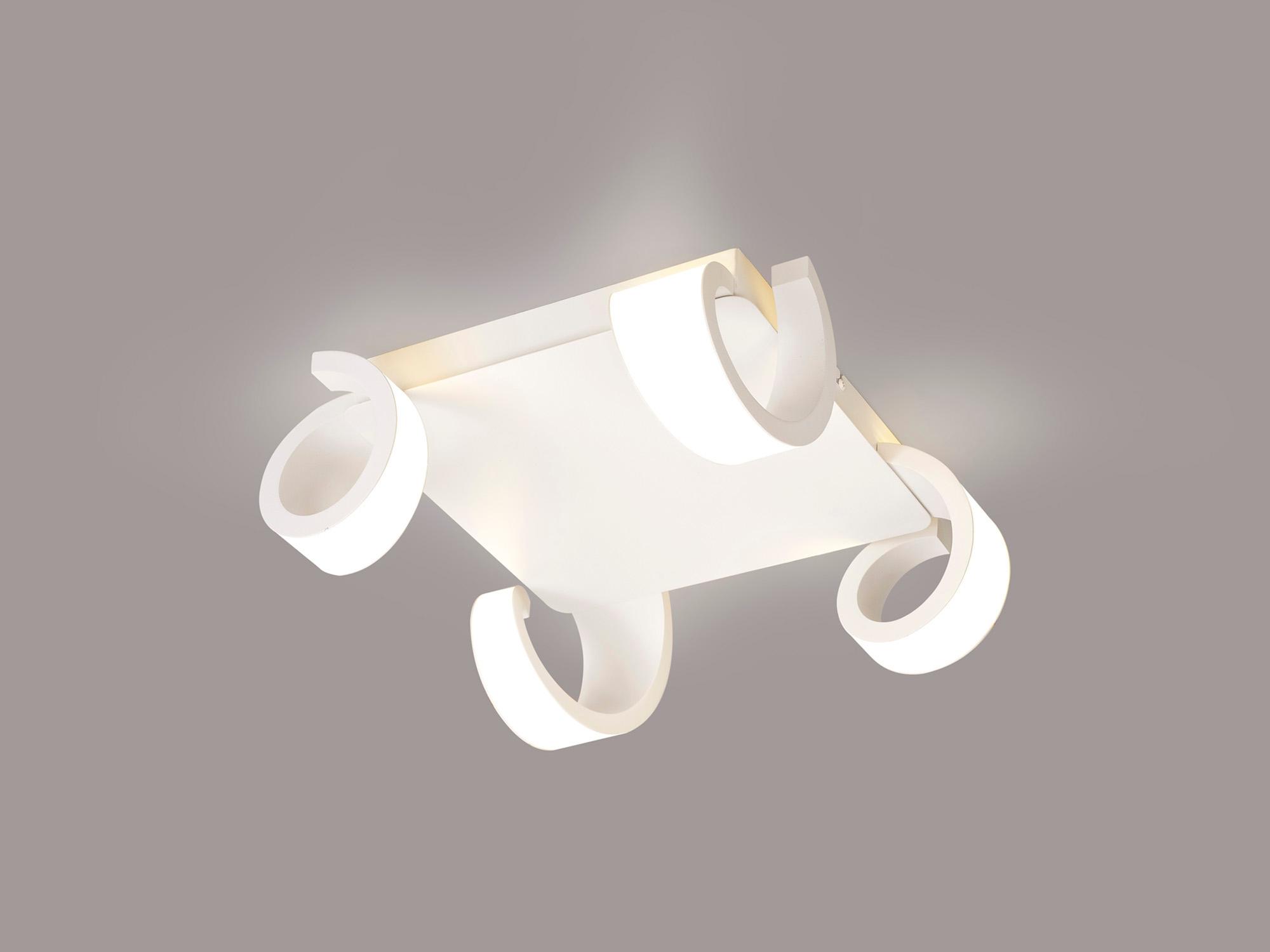 Tsunami 4 Light Square Ceiling, 48W LED, 3000K, 3600lm, Sand White, 3yrs Warranty