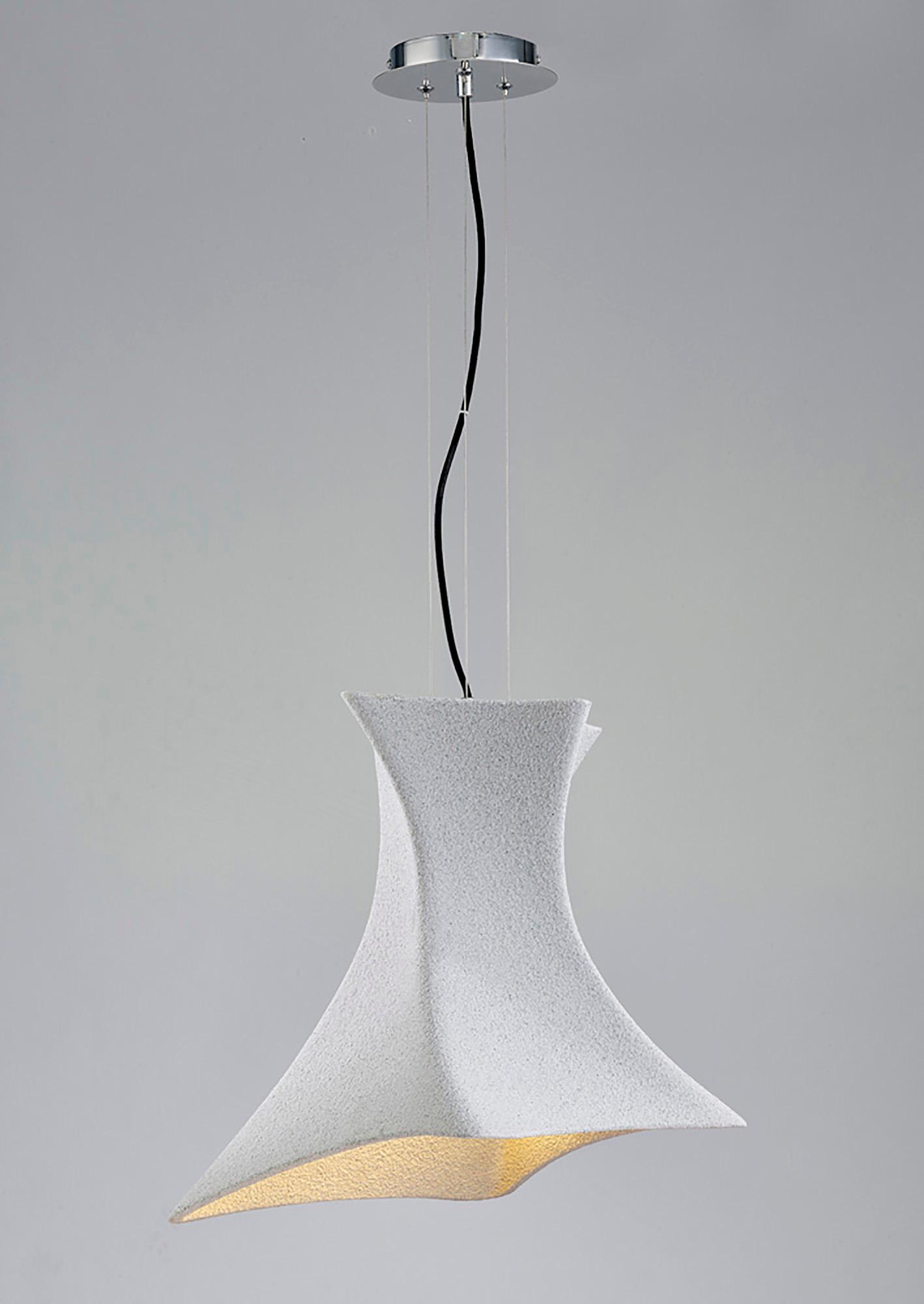 Twist 48cm Pendant 1 Light E27, Cement Effect/Polished Chrome
