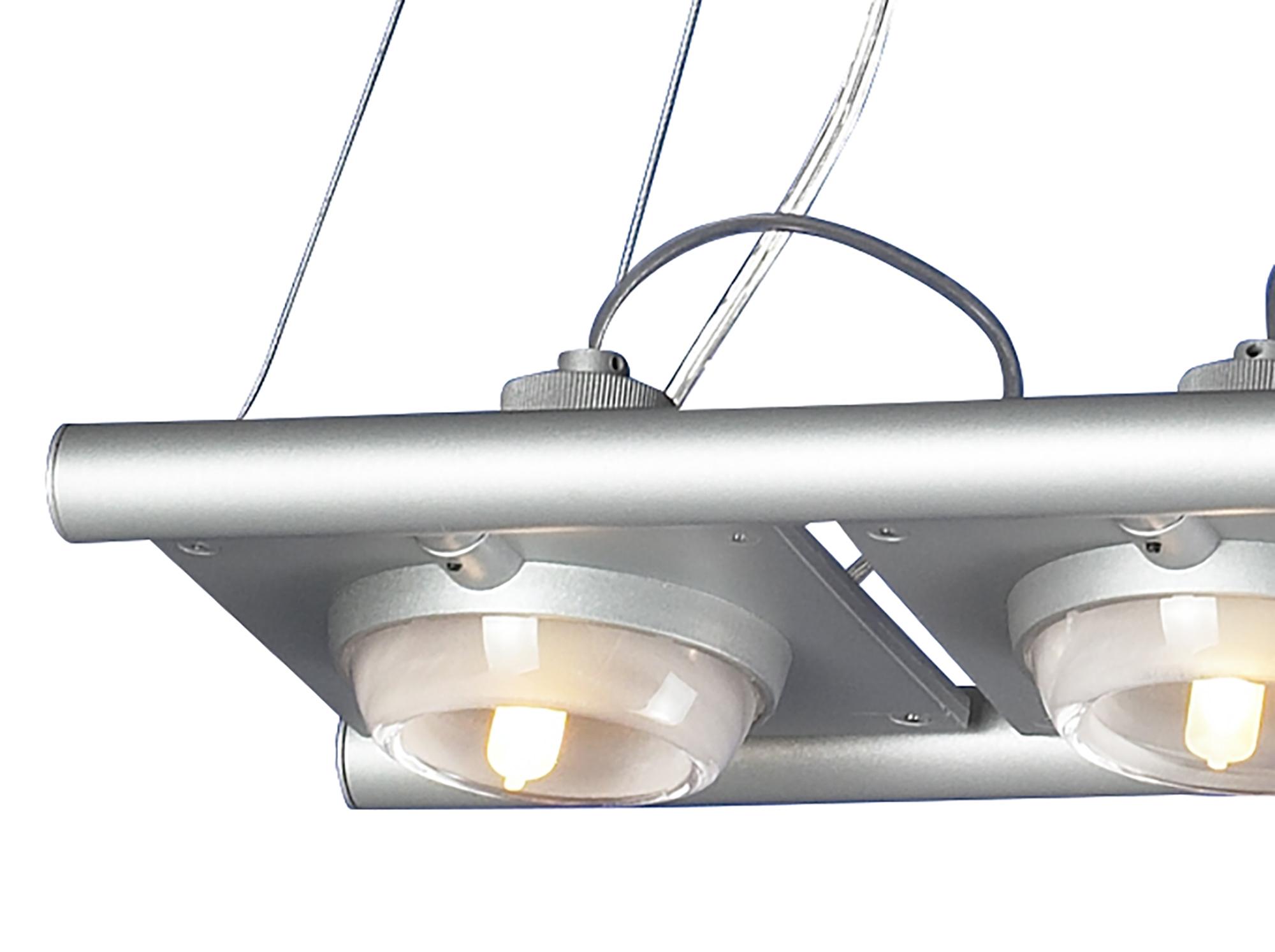 (0040 003) Ull Rectangular Pendant 4 Light G9 Silver Grey