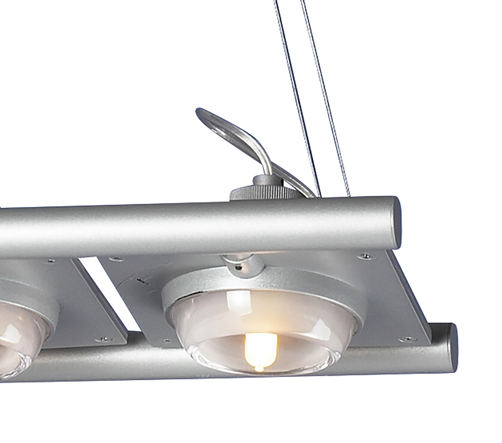 (0040 003) Ull Rectangular Pendant 4 Light G9 Silver Grey
