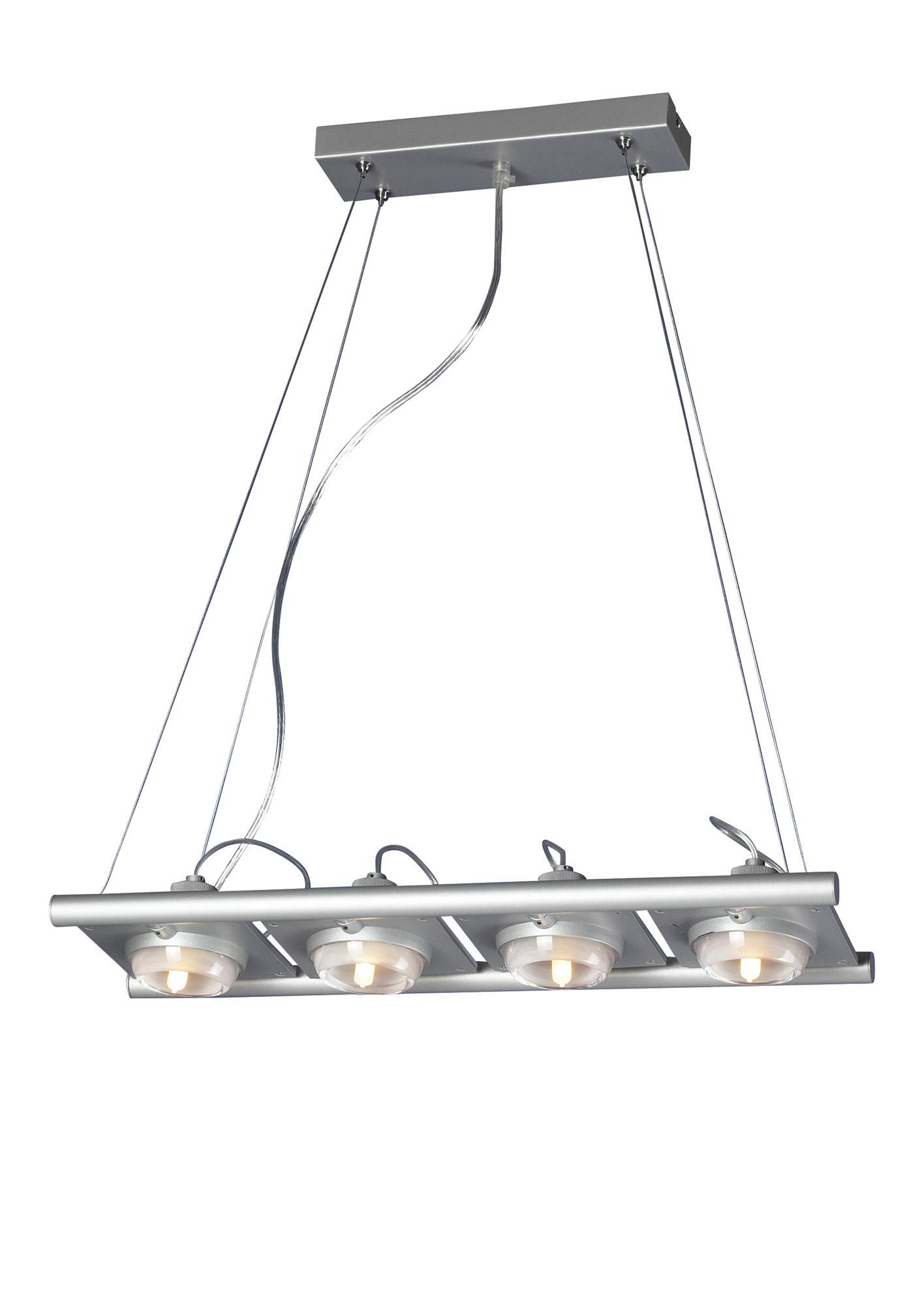(0040 003) Ull Rectangular Pendant 4 Light G9 Silver Grey