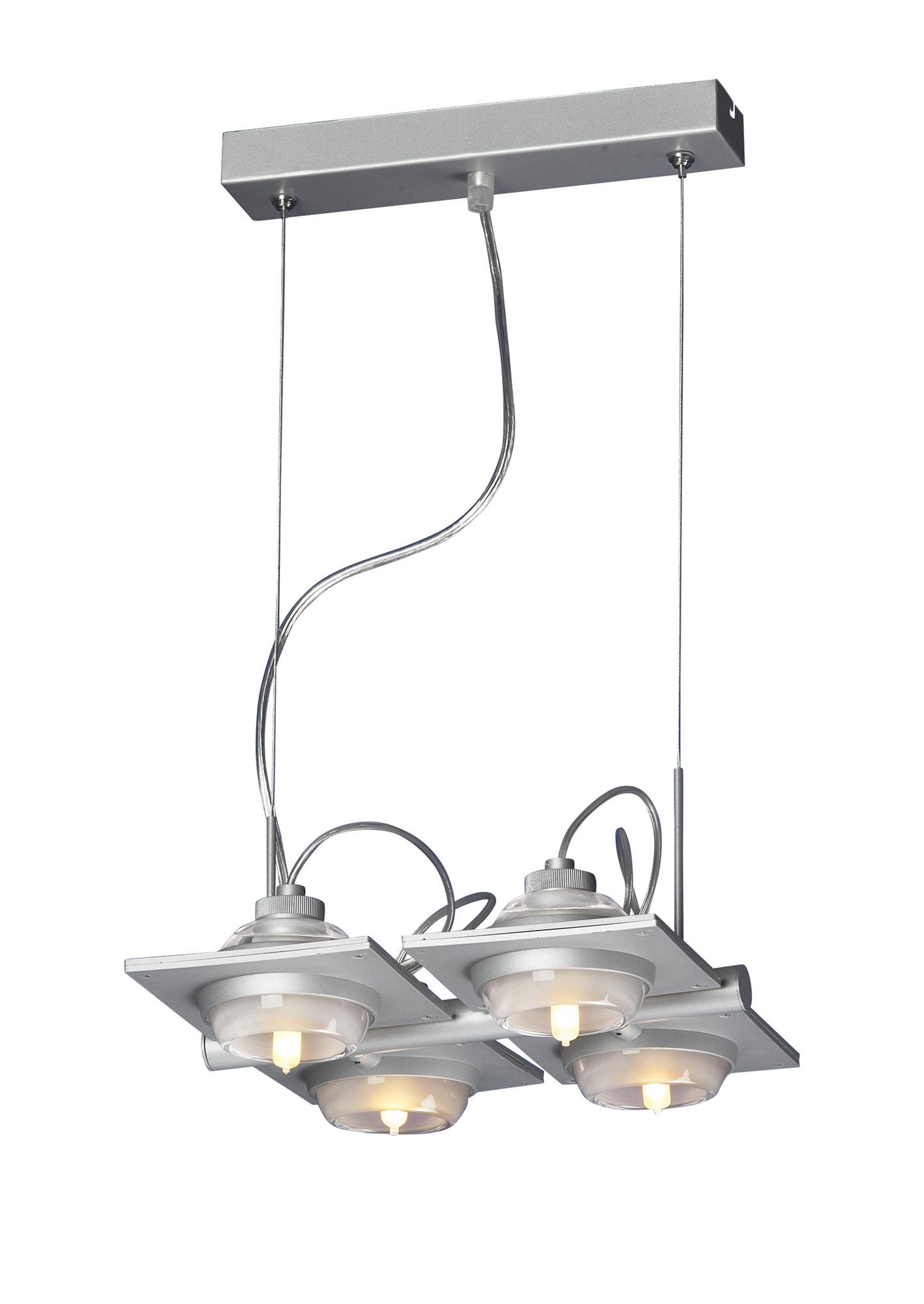 (0040 004) Ull Pendant 4 Light G9 Silver Grey