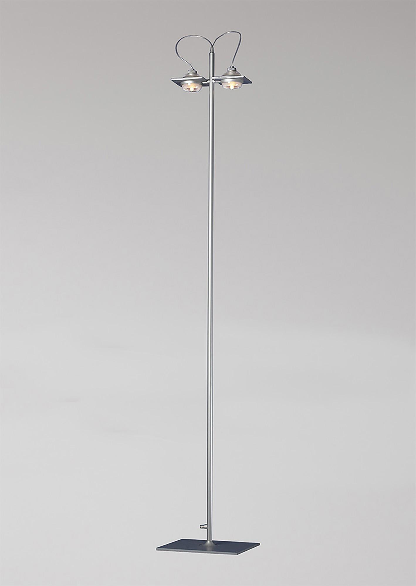 (0040 009) Ull Floor Lamp 2 Light G9 Silver Grey, NOT LED/CFL Compatible