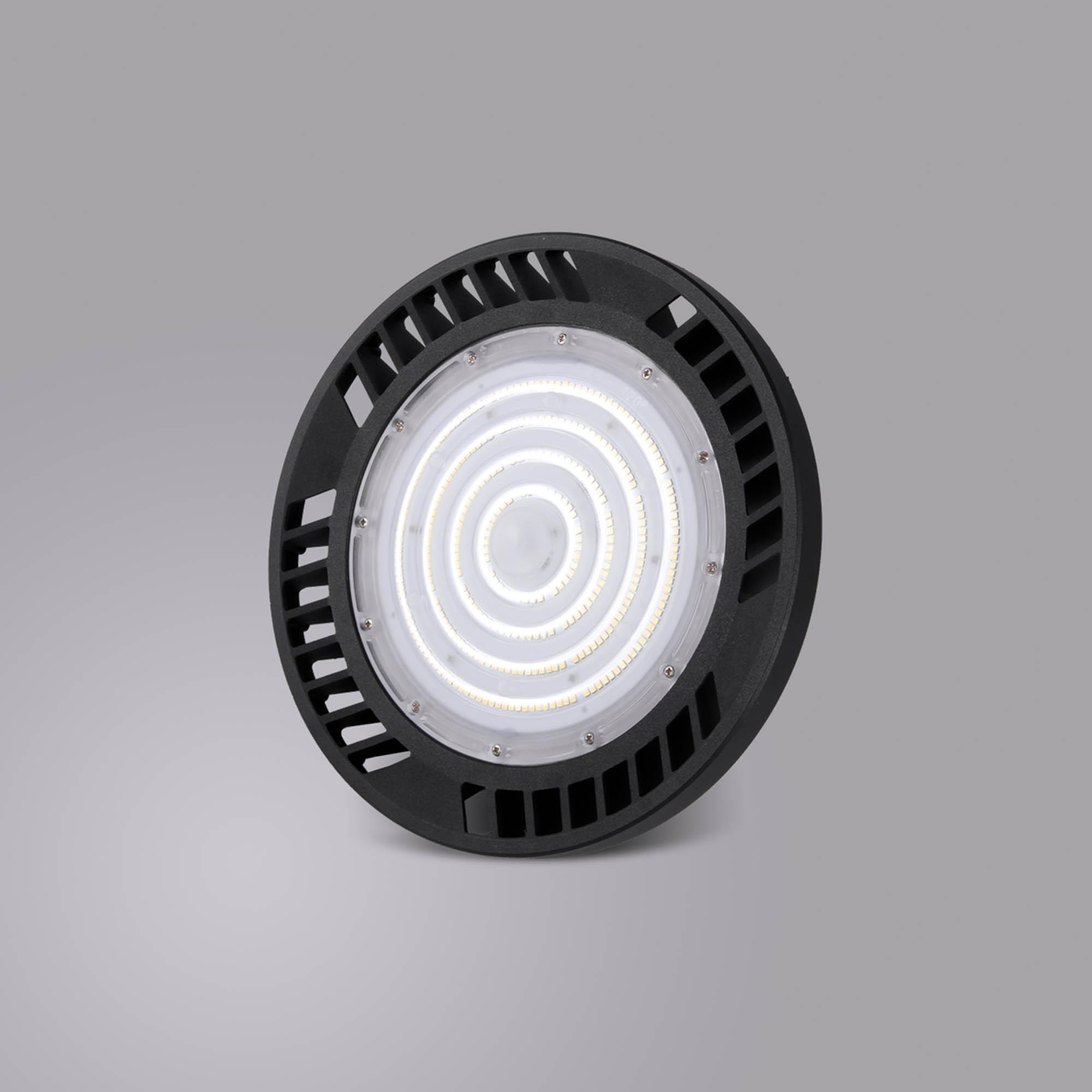 Urano 26cm UFO Bay Downlight, 150W LED 90º, 5000K, 22500lm, Black, IP65, 3yrs Warranty