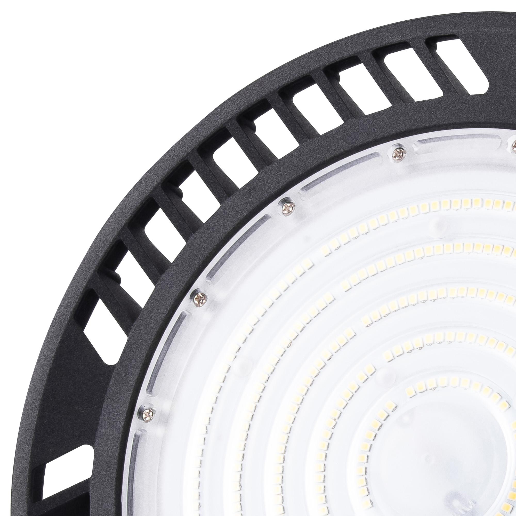 Urano 30.1cm UFO Bay Downlight, 200W LED 60º, 5000K, 30000lm, Black, IP65, 3yrs Warranty