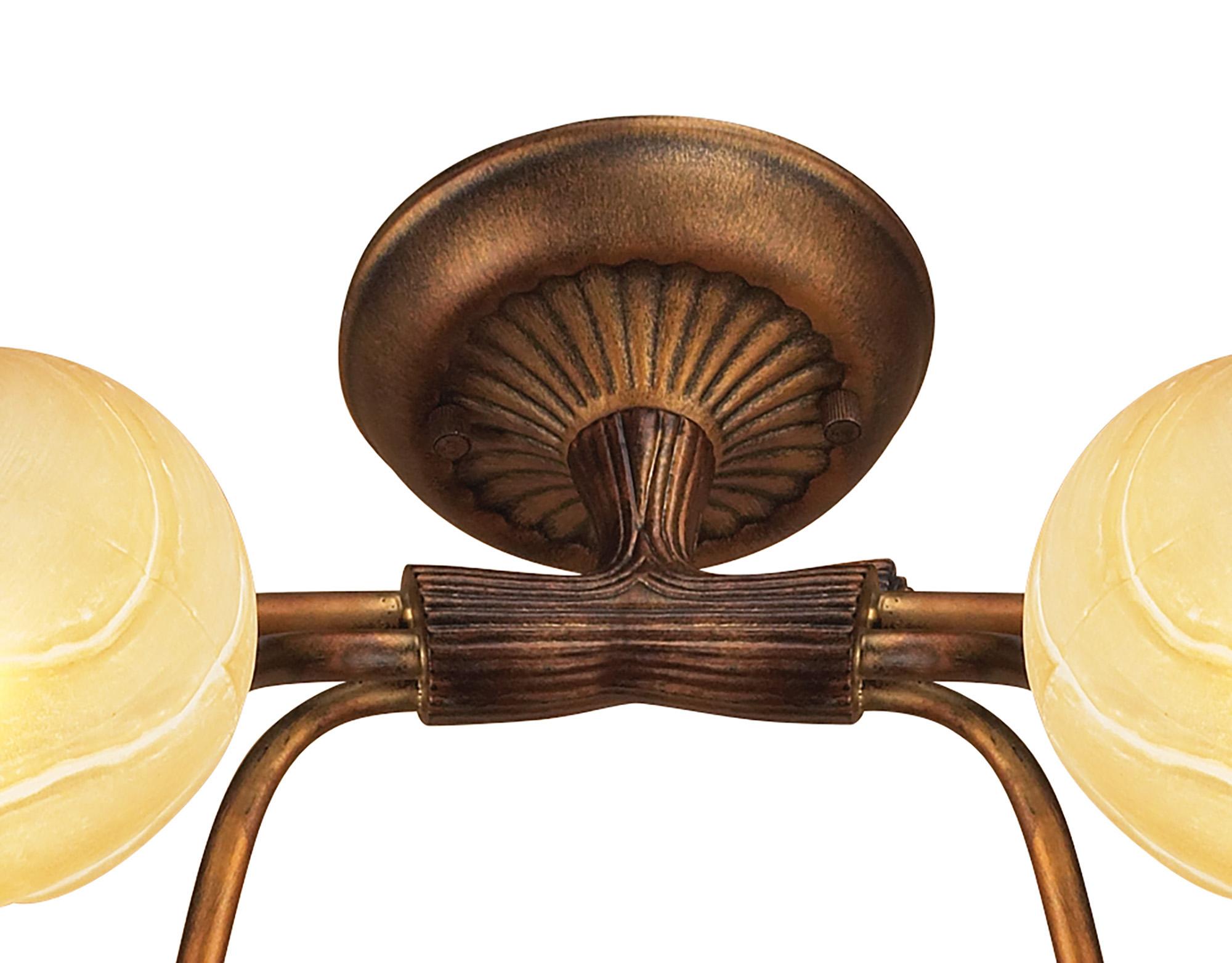 (0038 001) Wave 94cm Ceiling 10 Light G9, Rustic Gold