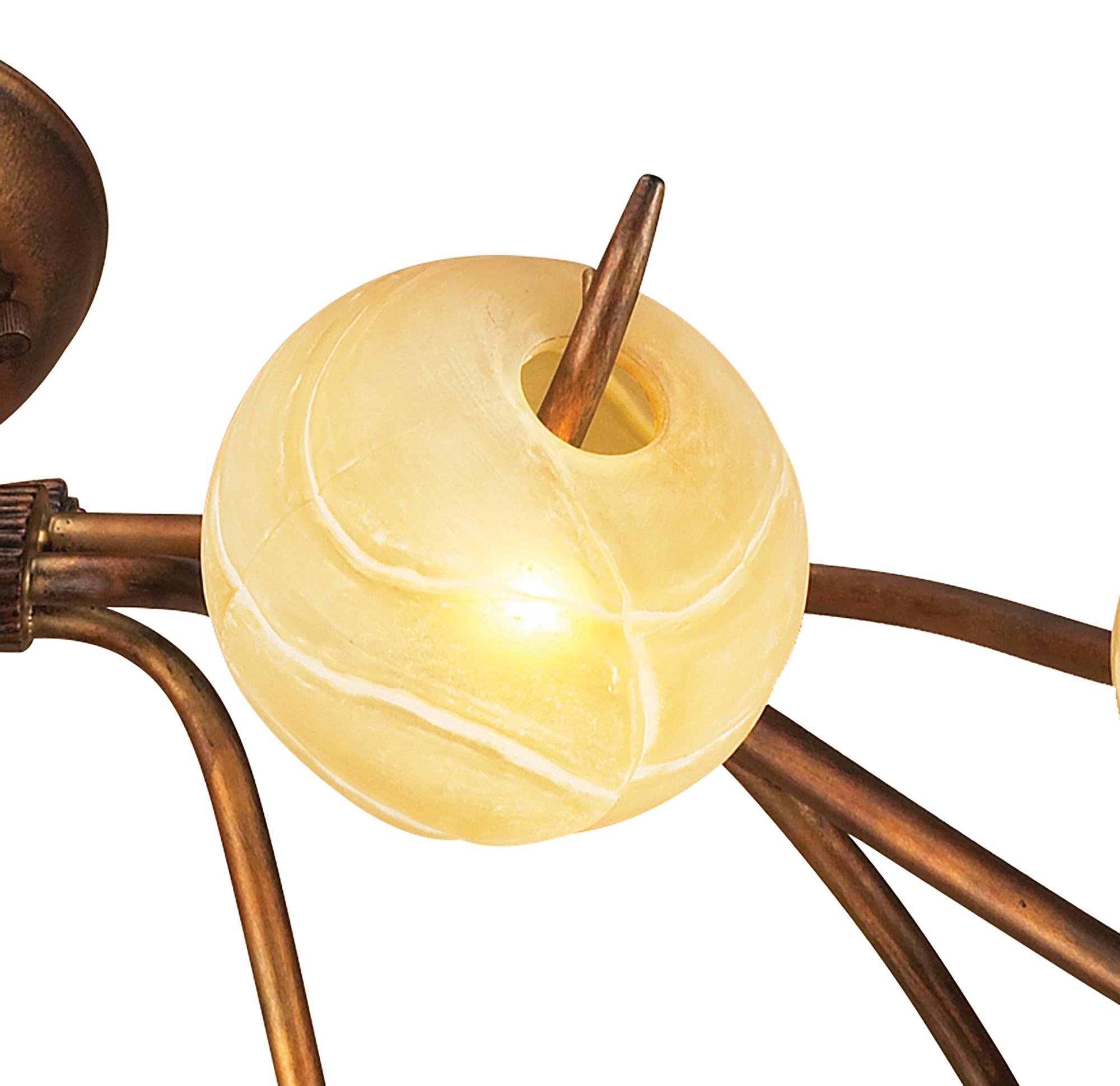 (0038 001) Wave 94cm Ceiling 10 Light G9, Rustic Gold