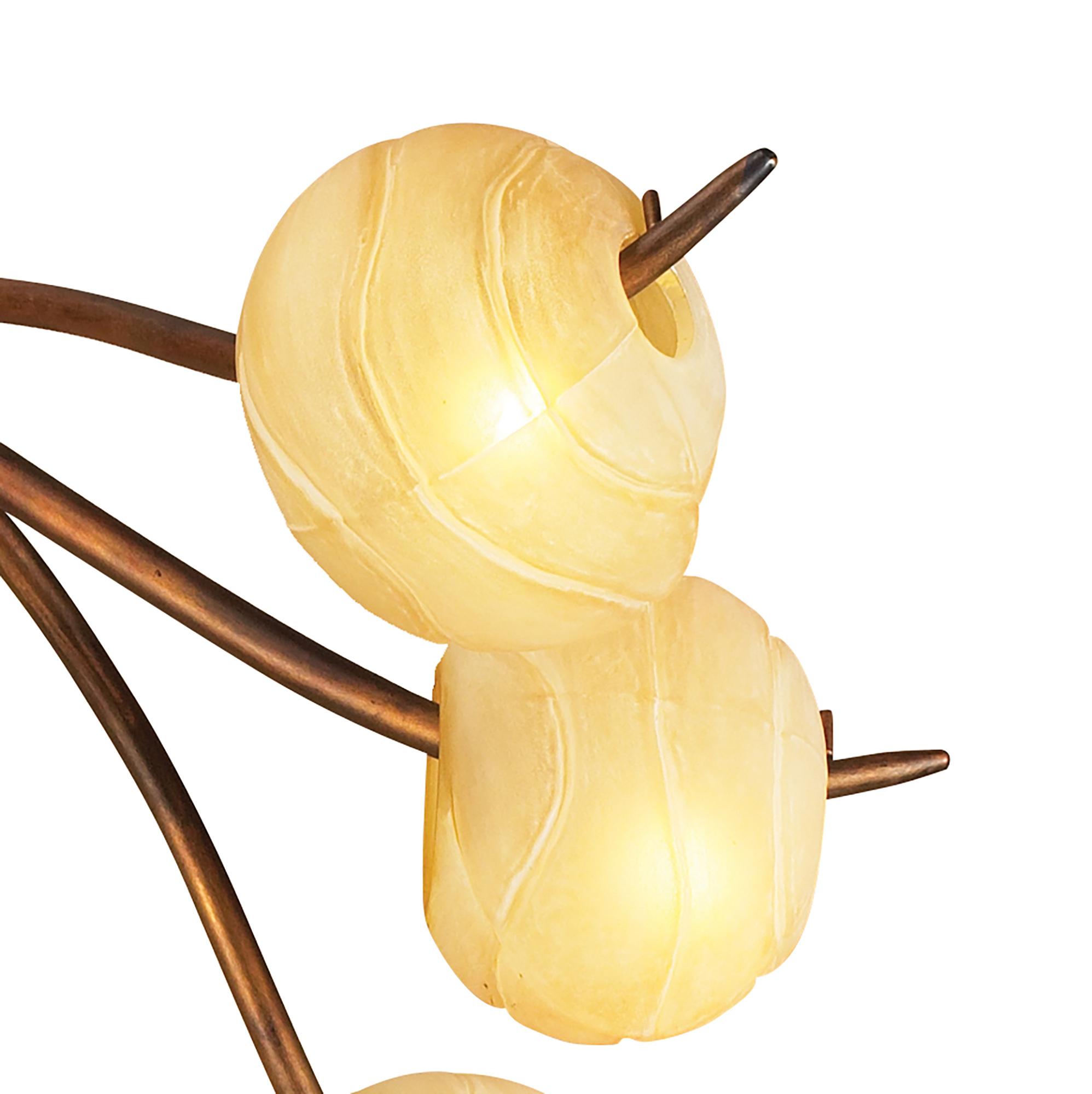 (0038 001) Wave 94cm Ceiling 10 Light G9, Rustic Gold