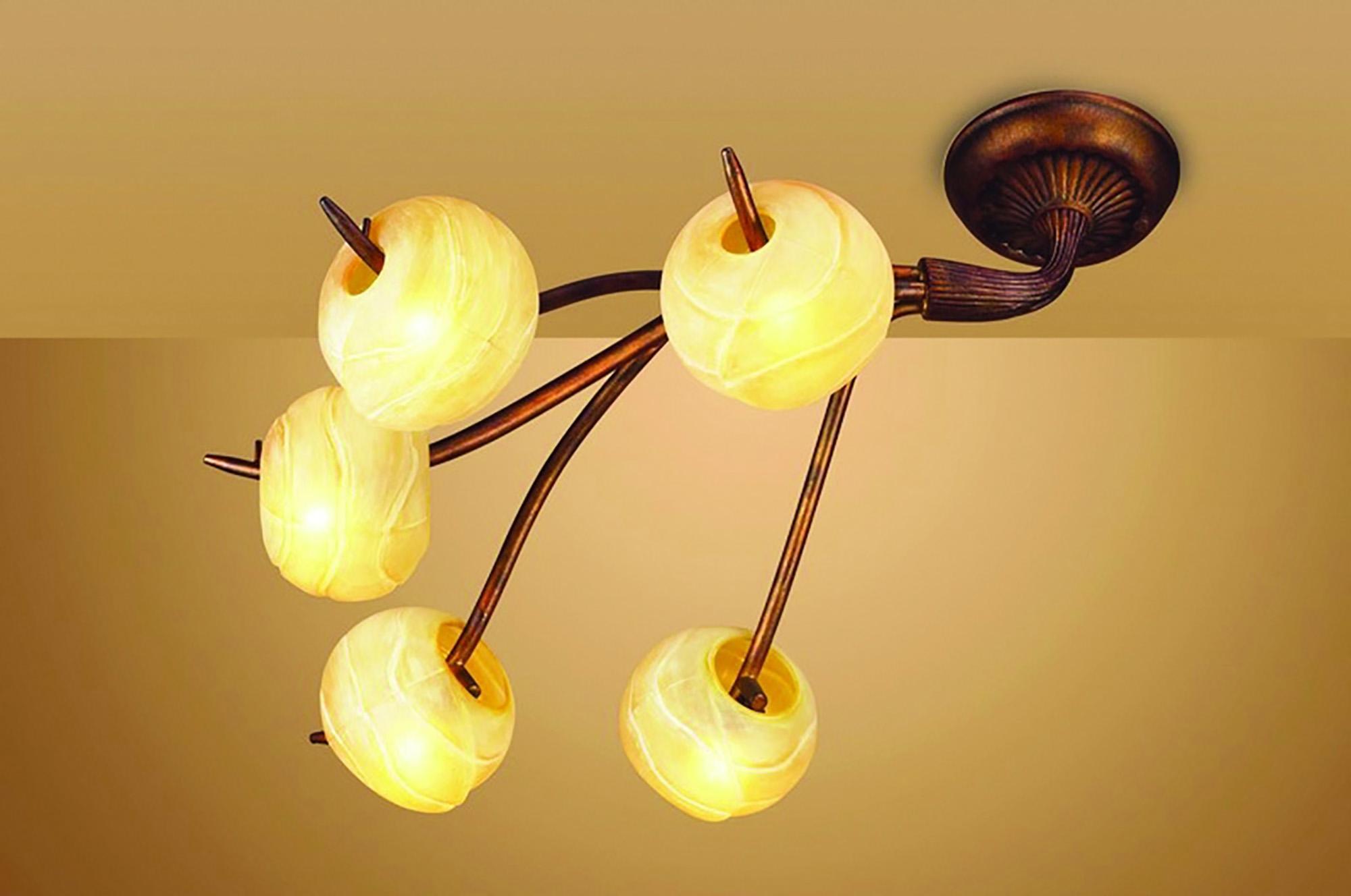 (0038 003) Wave Ceiling 5 Light G9, Rustic Gold