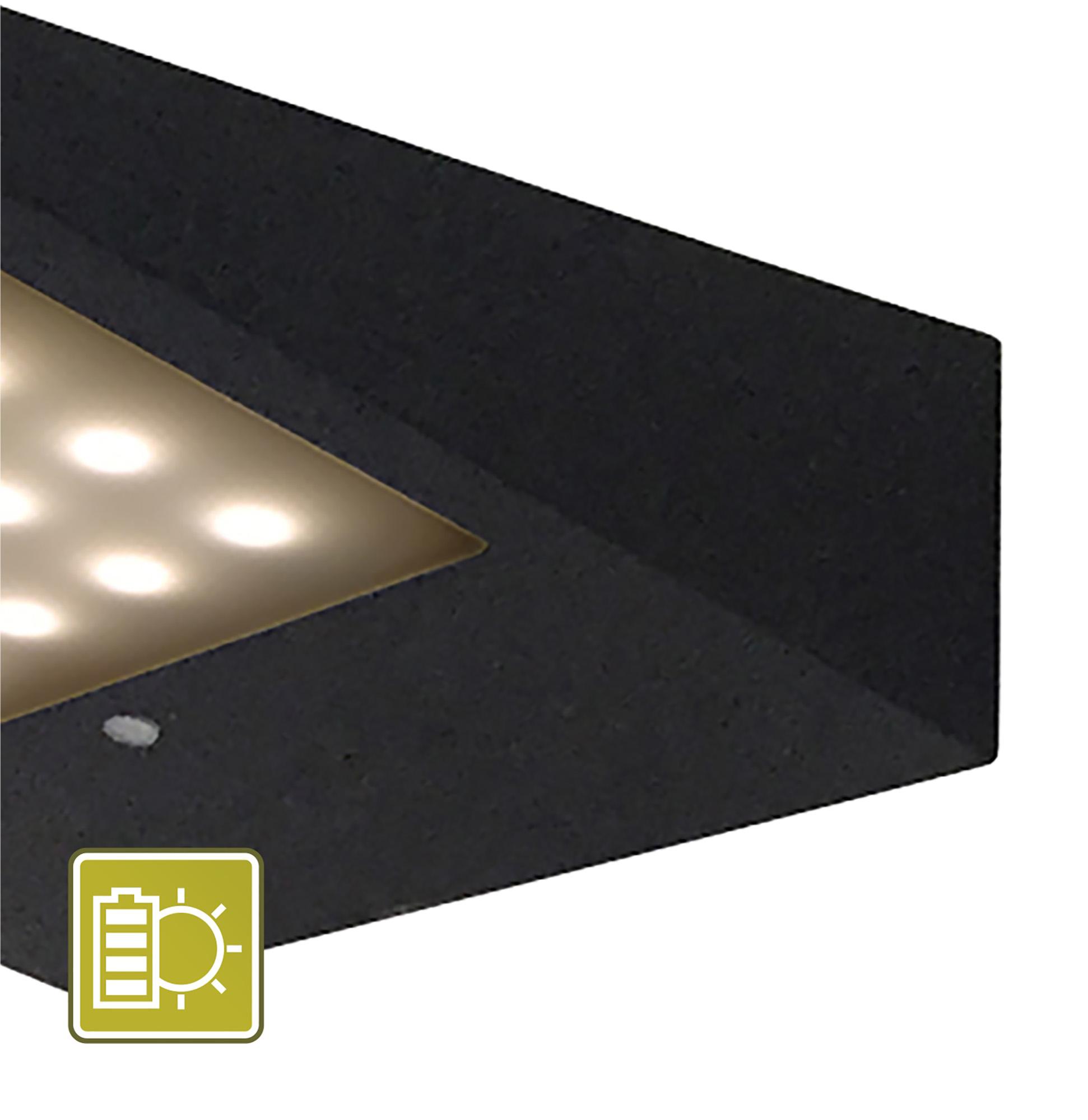 Yeti Solar/Sensor Wall Lamp, 2.2W LED, 3000K, 188lm, IP54, Graphite, 3yrs Warranty