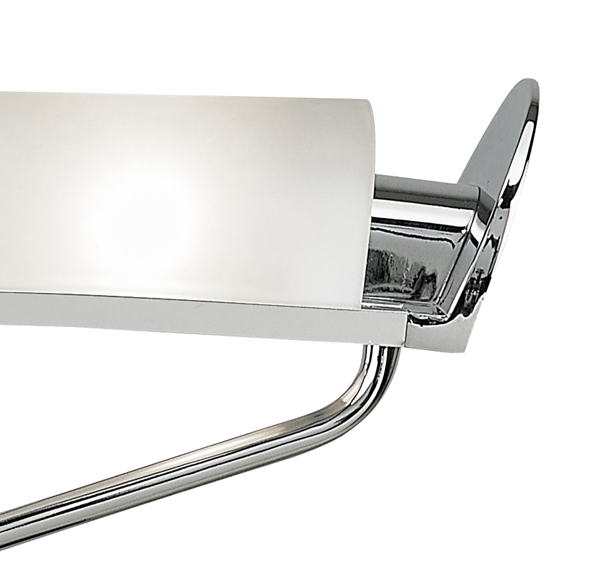 Zira Table Lamp 2 Light G9, Polished Chrome/Frosted White Glass/Wenge
