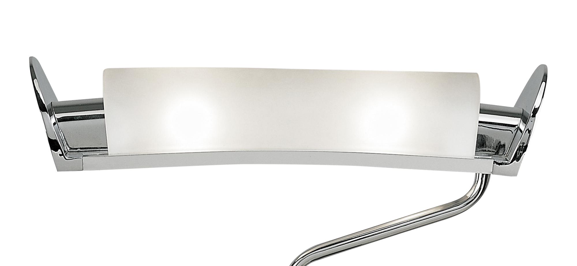 Zira Table Lamp 2 Light G9, Polished Chrome/Frosted White Glass/Wenge