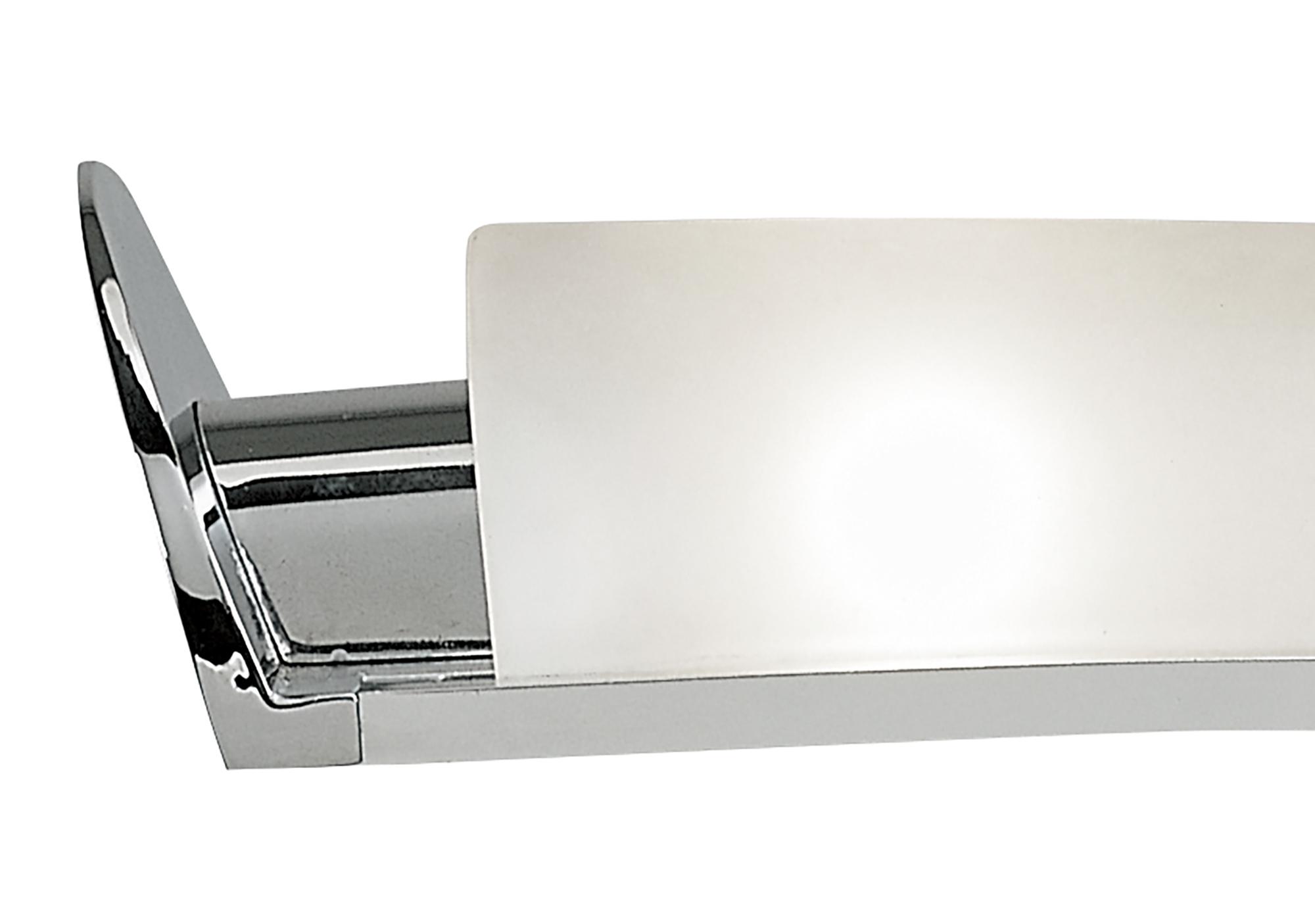 Zira Table Lamp 2 Light G9, Polished Chrome/Frosted White Glass/Wenge