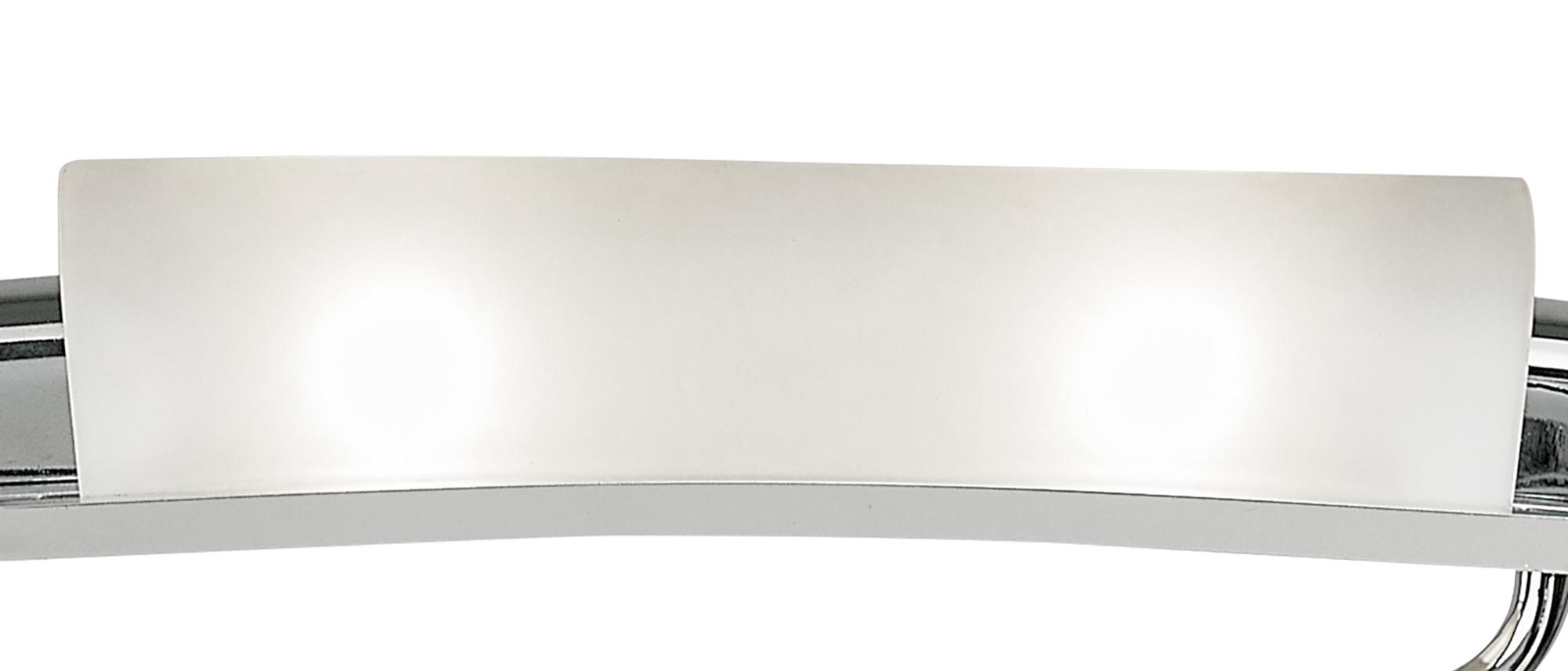 Zira Table Lamp 2 Light G9, Polished Chrome/Frosted White Glass/Wenge