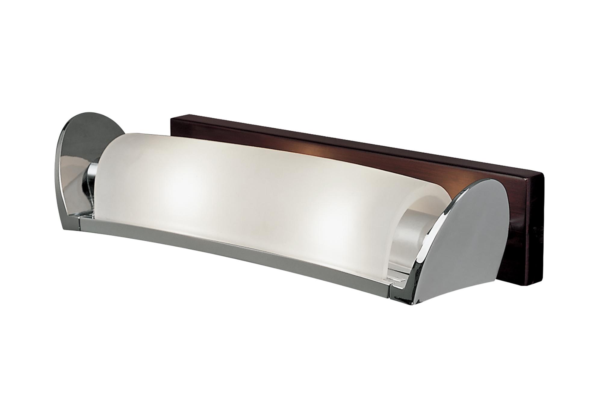 Zira Wall Lamp 2 Light G9, Polished Chrome/Frosted White Glass/Wenge