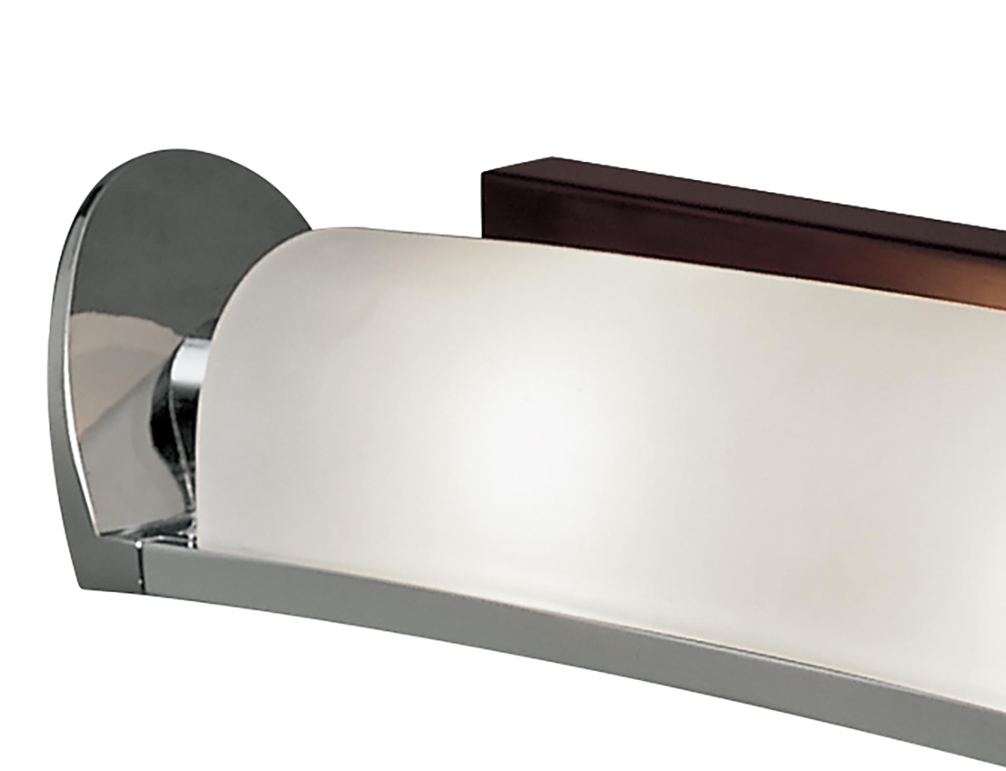 Zira Wall Lamp Switched 2 Light G9, Polished Chrome/Frosted White Glass/Wenge