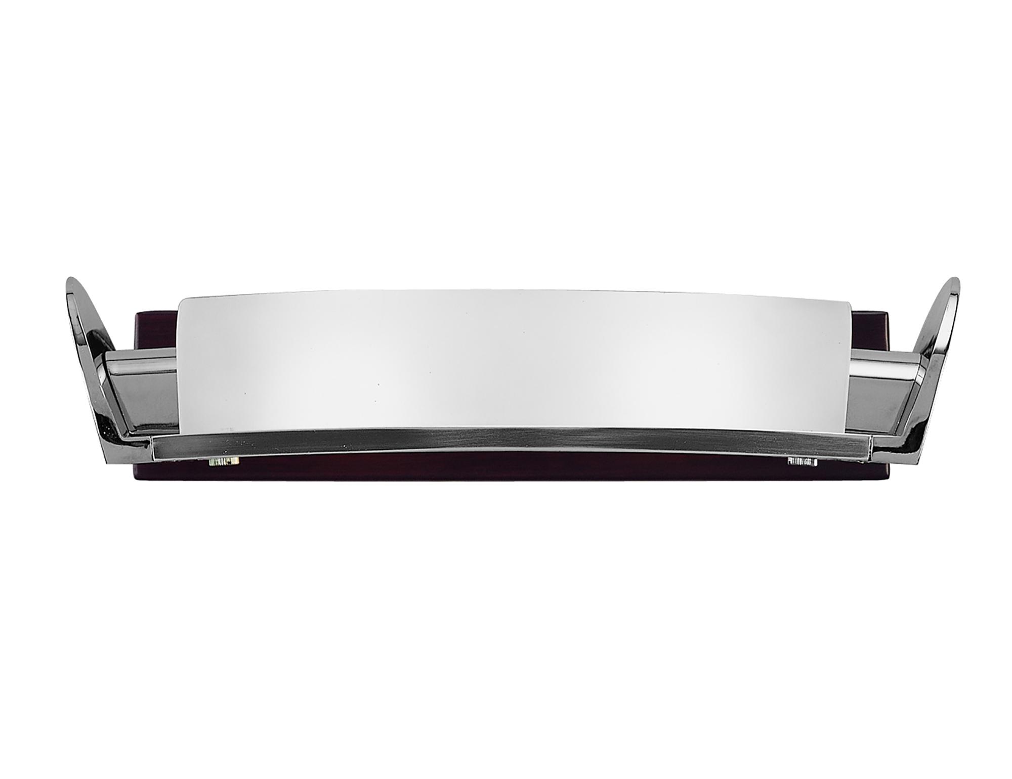 Zira Wall Lamp 2 Light G9, Polished Chrome/Frosted White Glass/Wenge