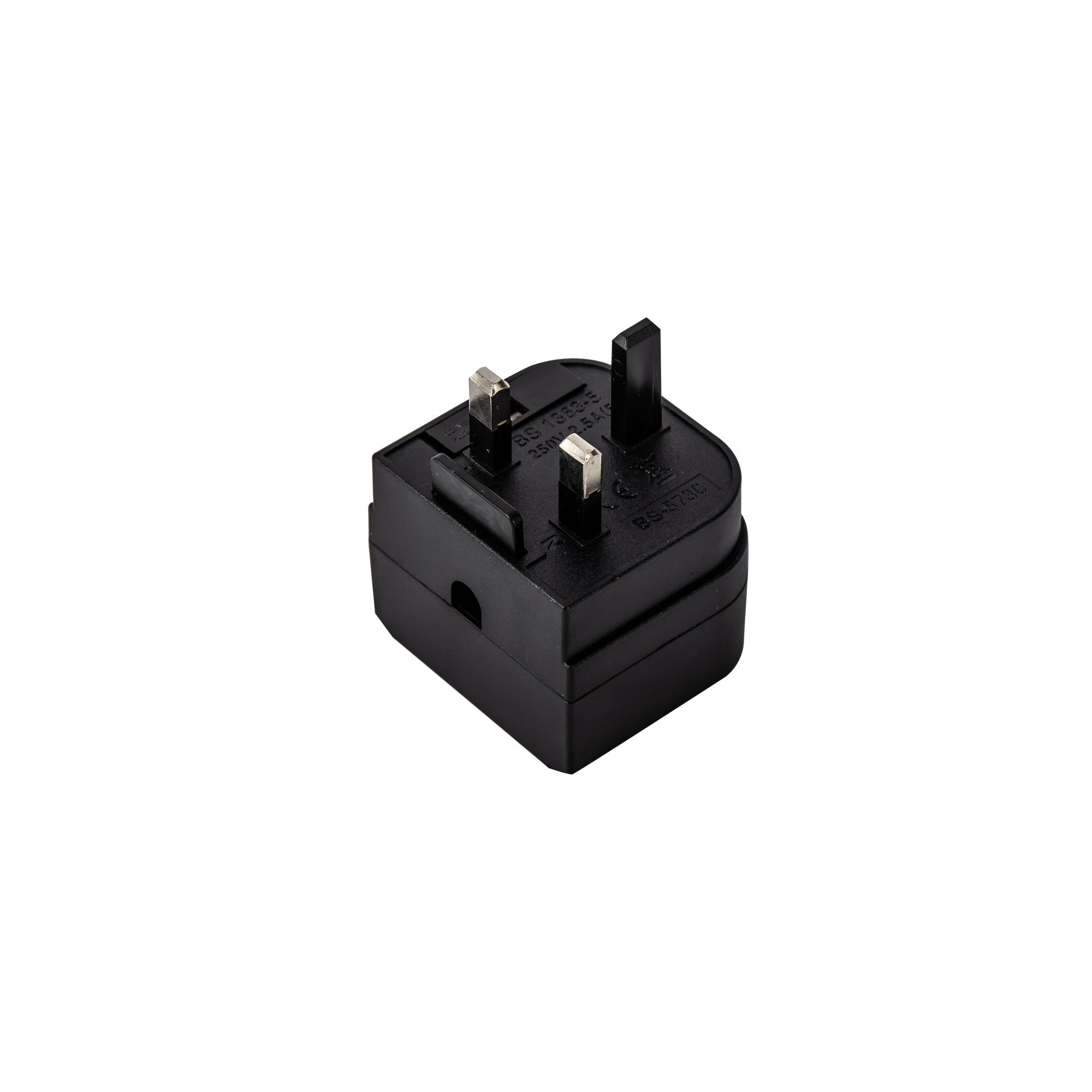 Additions 3A EU-UK Black Plug Converter