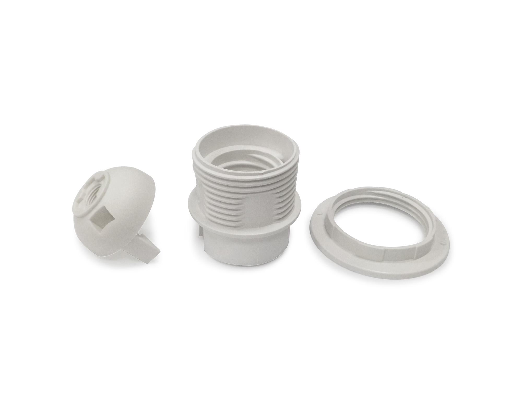 Additions E27 White Lampholder With Shade Ring Support