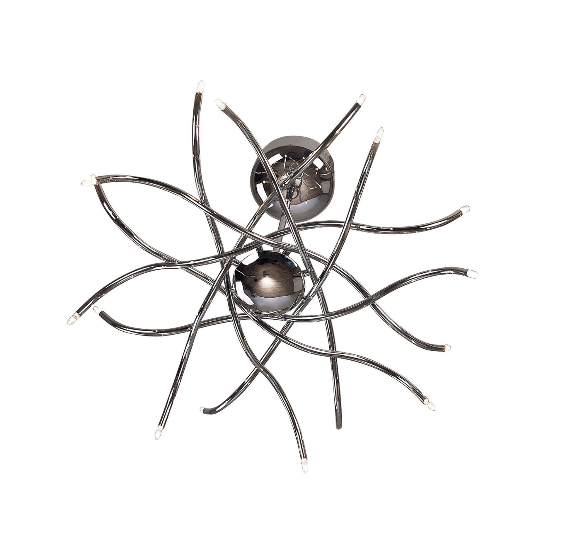 Aire 66cm Telescopic Pendant 16 Light G4 Waved Arms, Polished Chrome, NOT LED/CFL Compatible