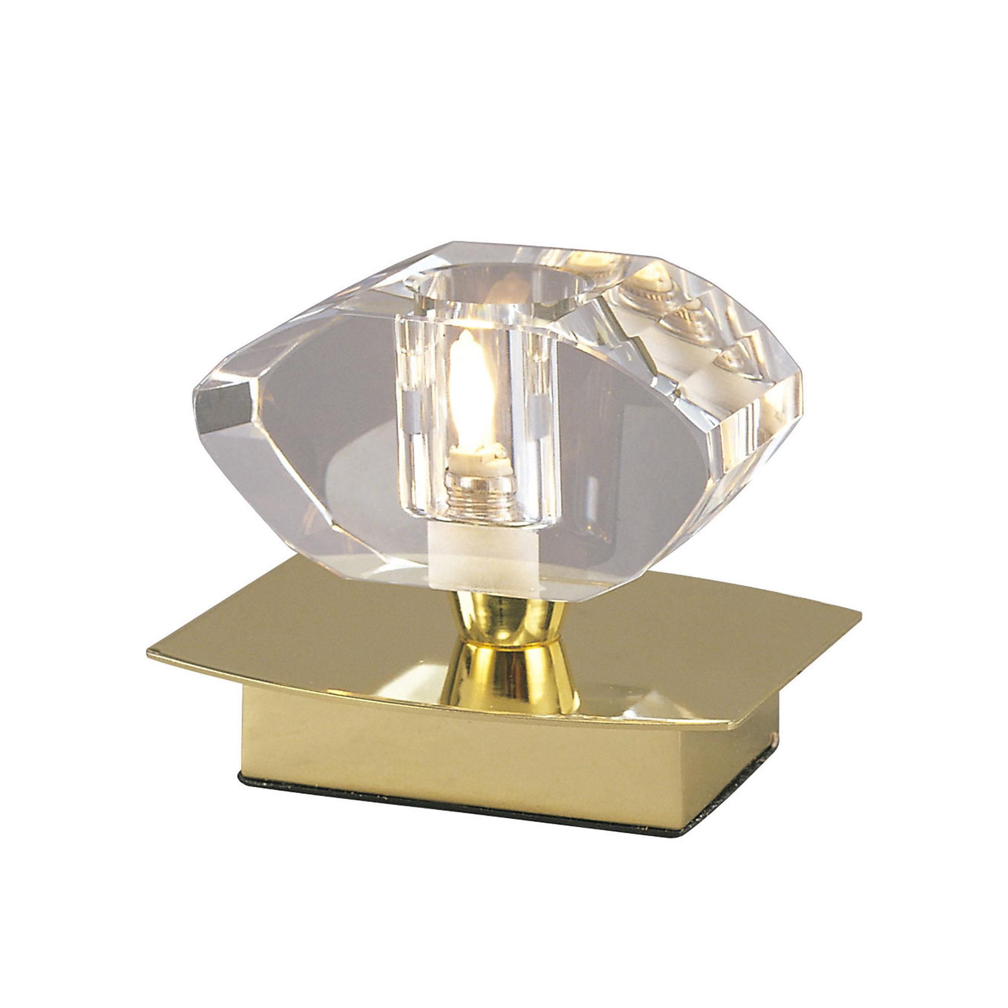 Alfa Small Crystal Table Lamp 1 Light G9, Polished Brass