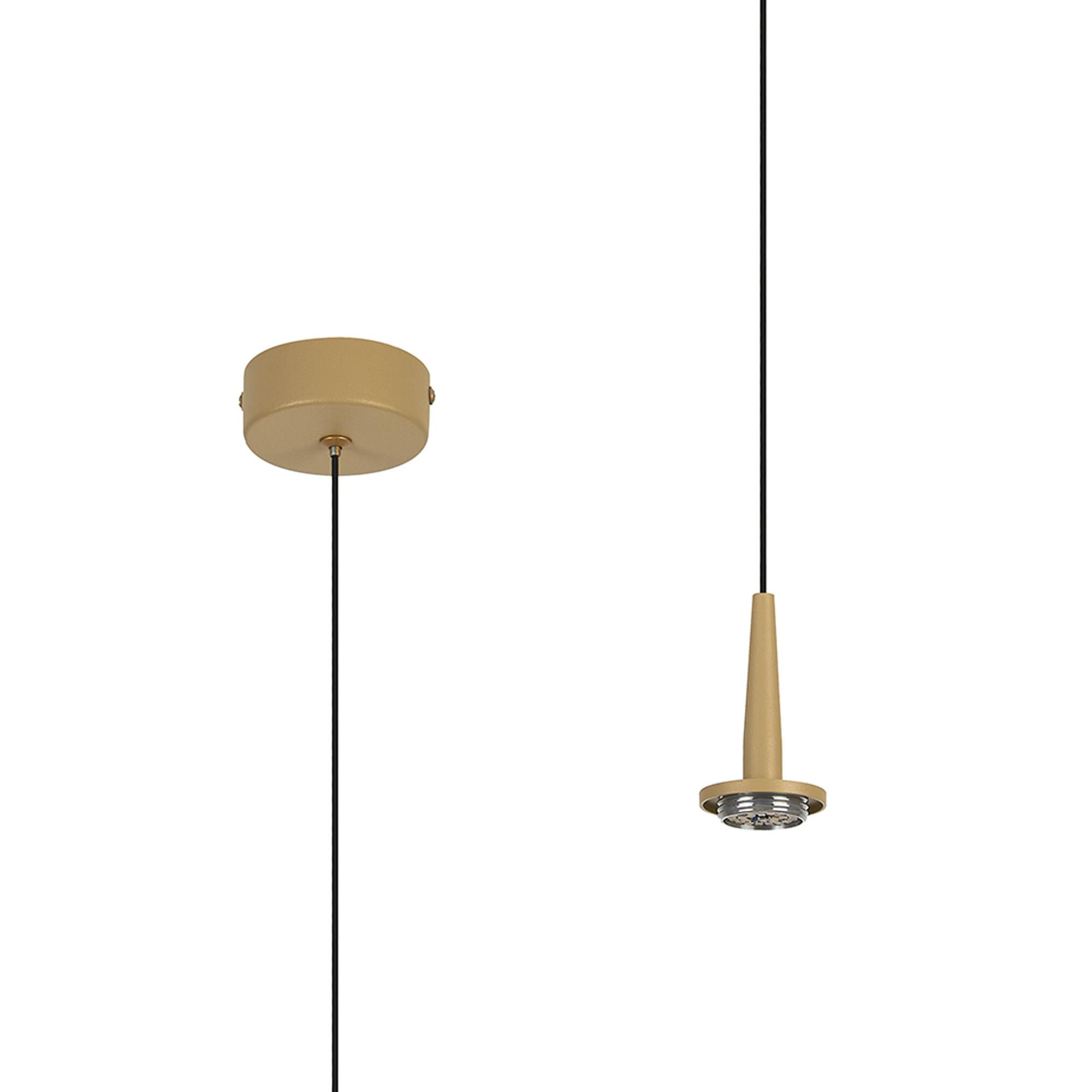 Andromeda Single Pendant (FRAME ONLY), 5W LED, 3000K, 500lm, Light Gold, 3yrs Warranty