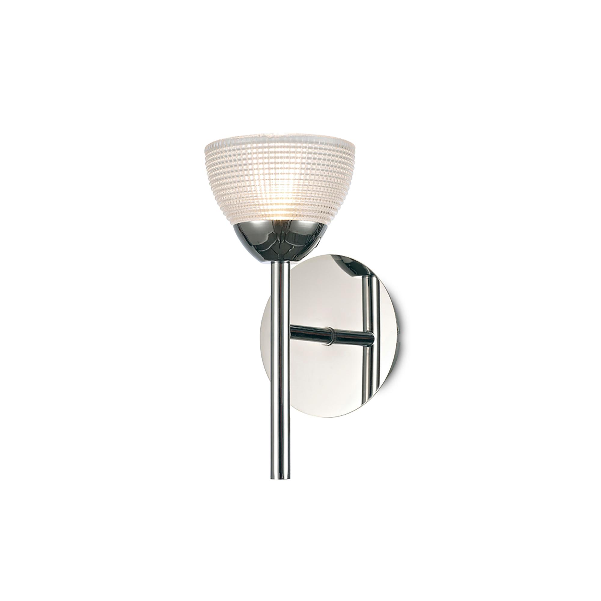 * Avalon 1 Light G9 Wall Lamp, Polished Chrome With Clear Prismatic Glass
